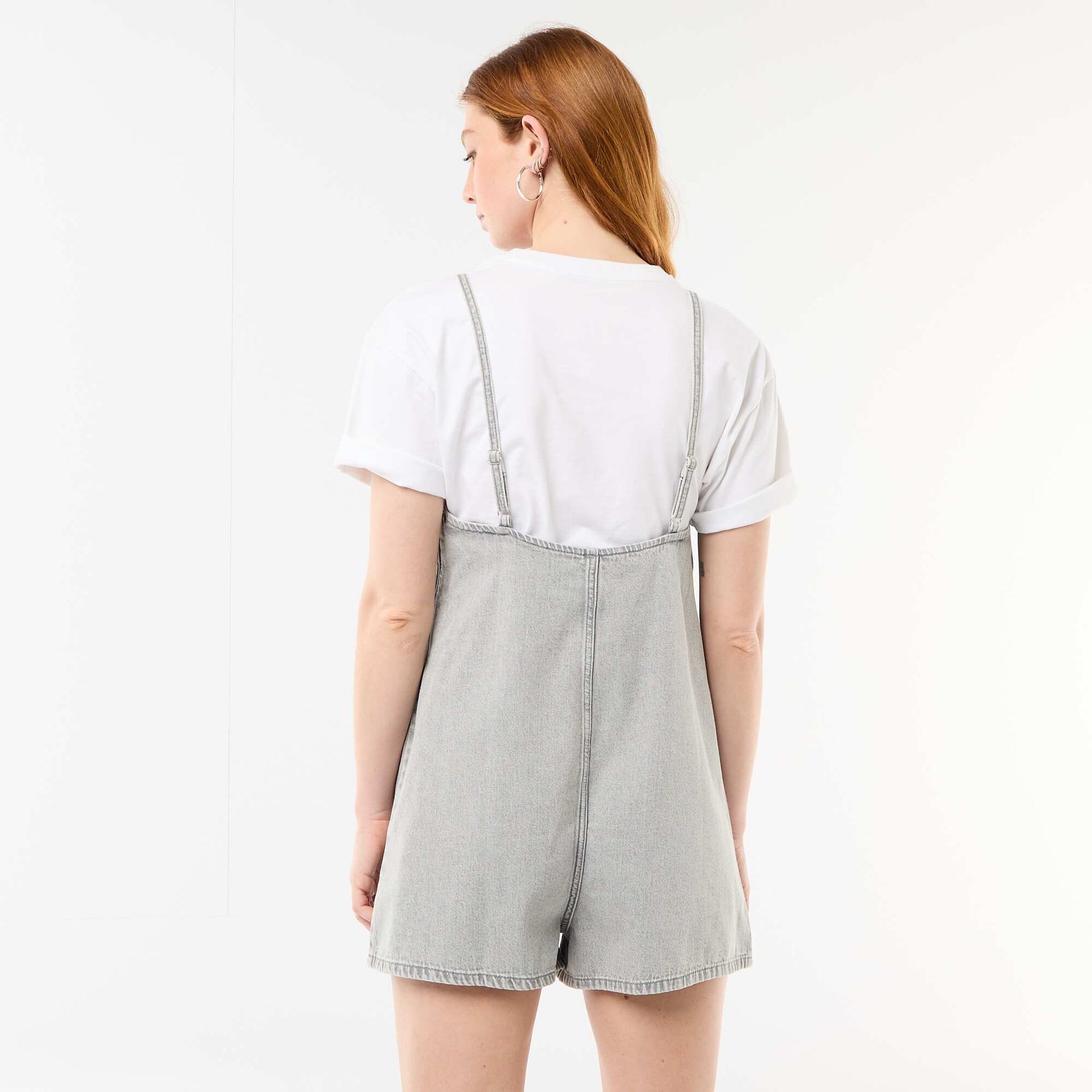 Combishort forme salopette GRIS