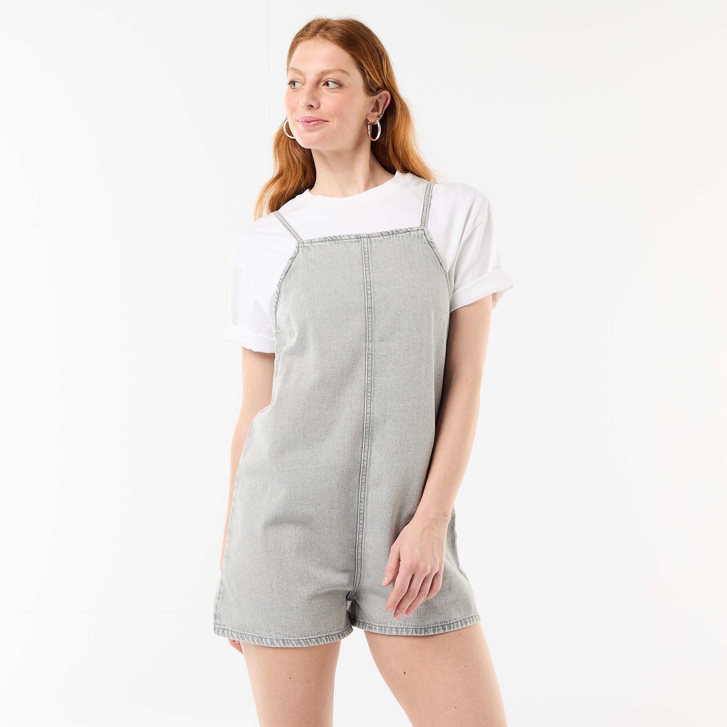 Combishort forme salopette GRIS