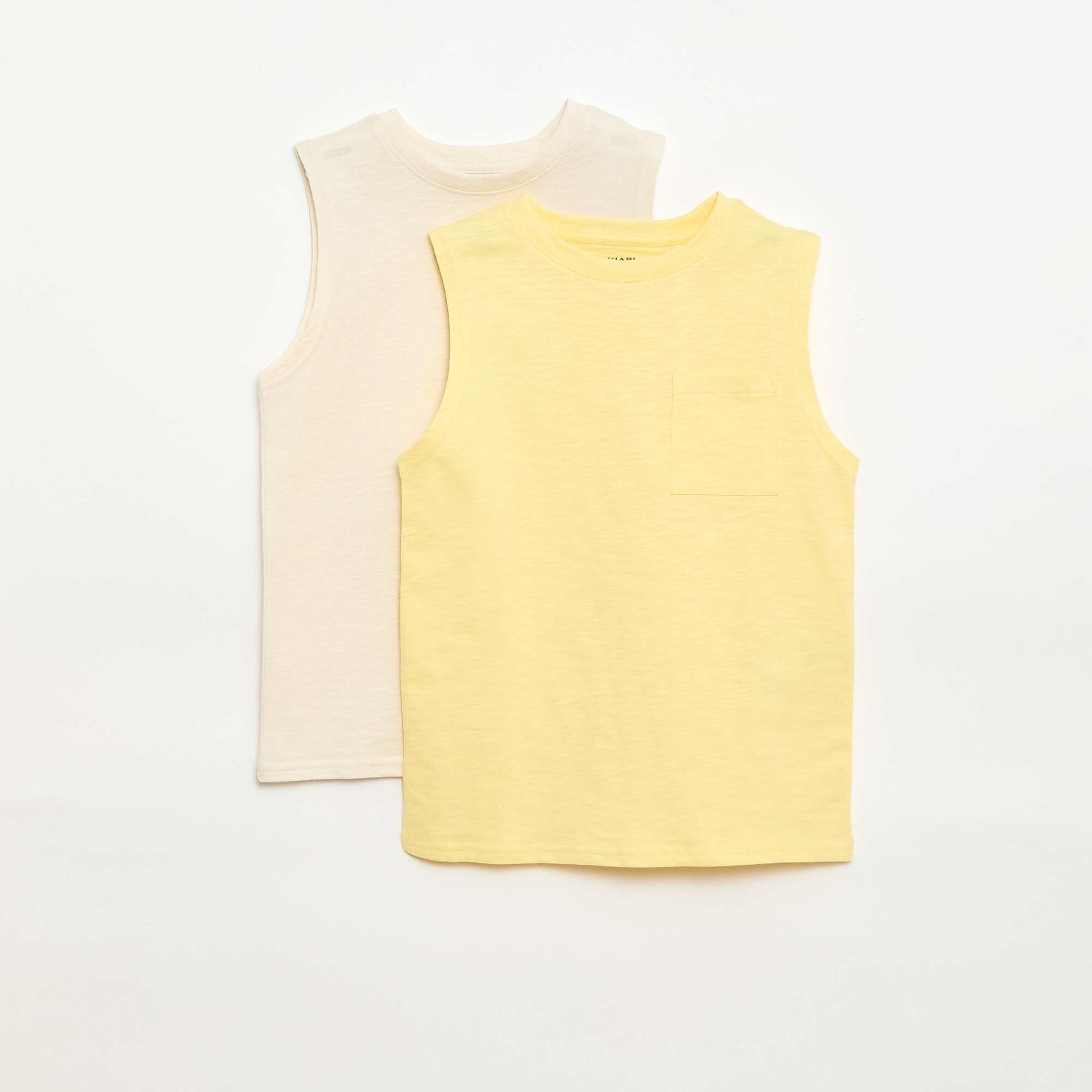 Lot de 2 débardeurs avec poche poitrine JAUNE