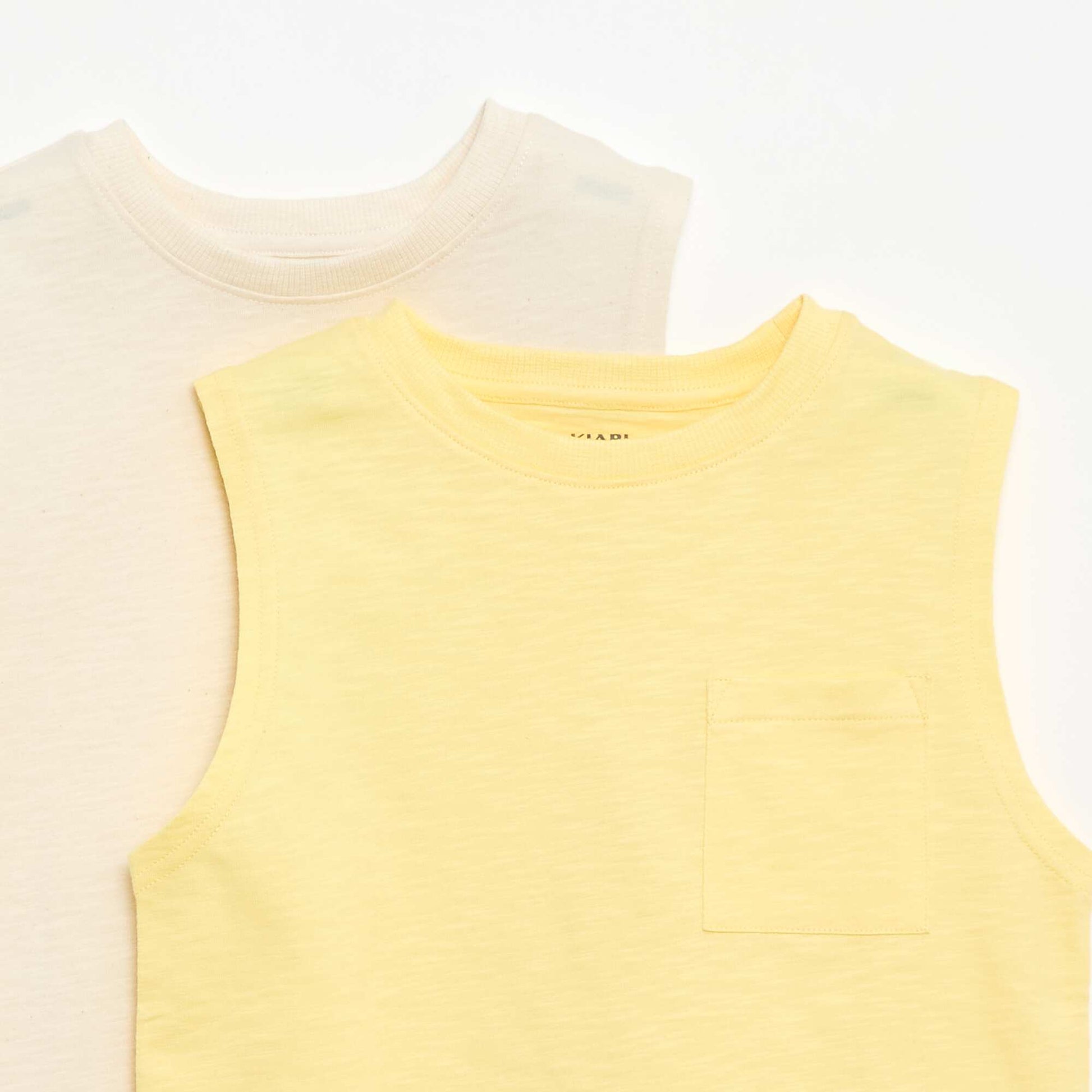 Lot de 2 débardeurs avec poche poitrine JAUNE
