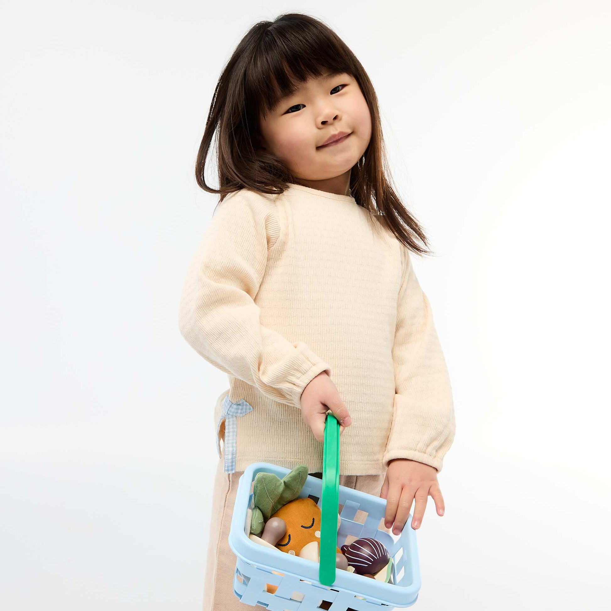 T-shirt en maille rib avec nœuds fantaisie BEIGE