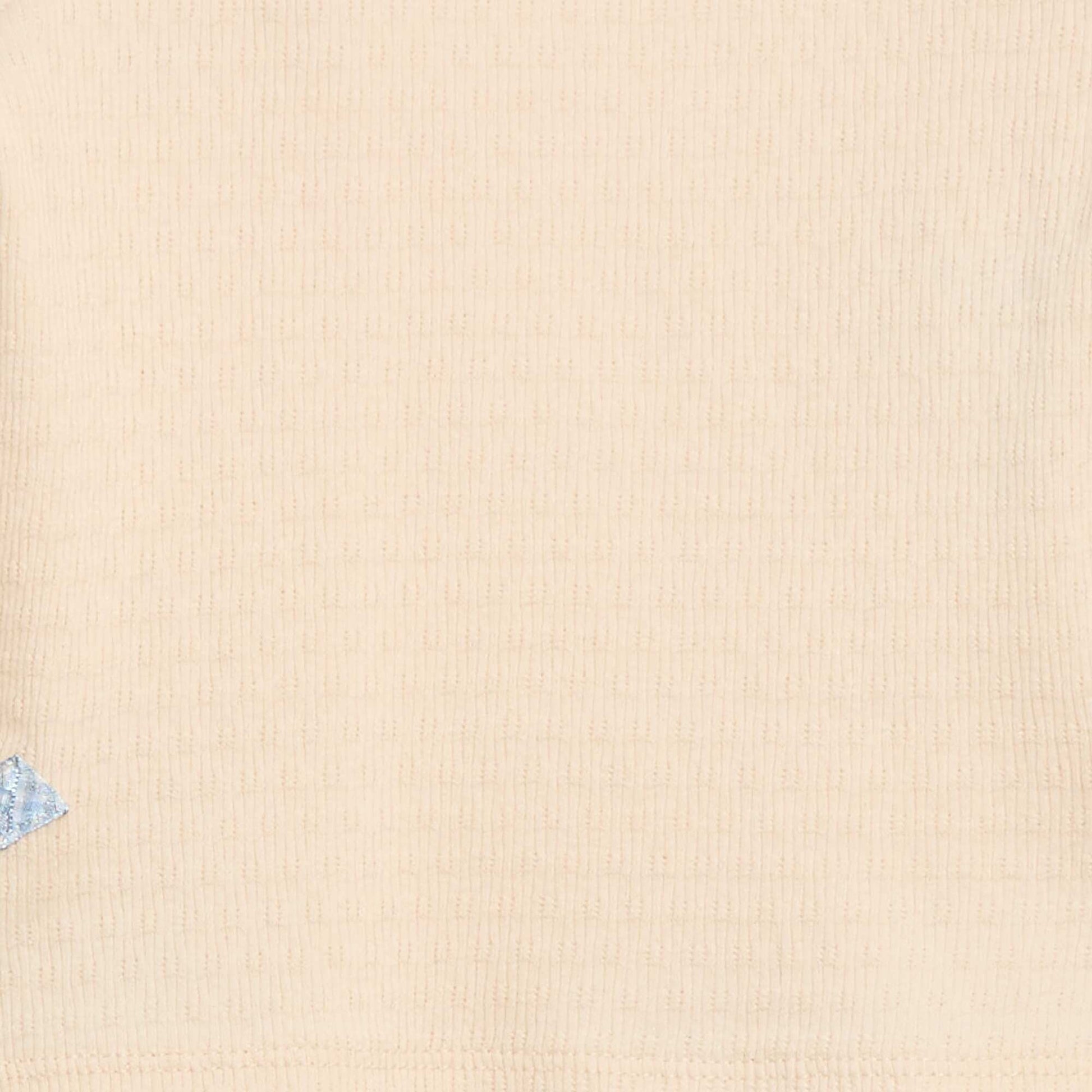 T-shirt en maille rib avec nœuds fantaisie BEIGE