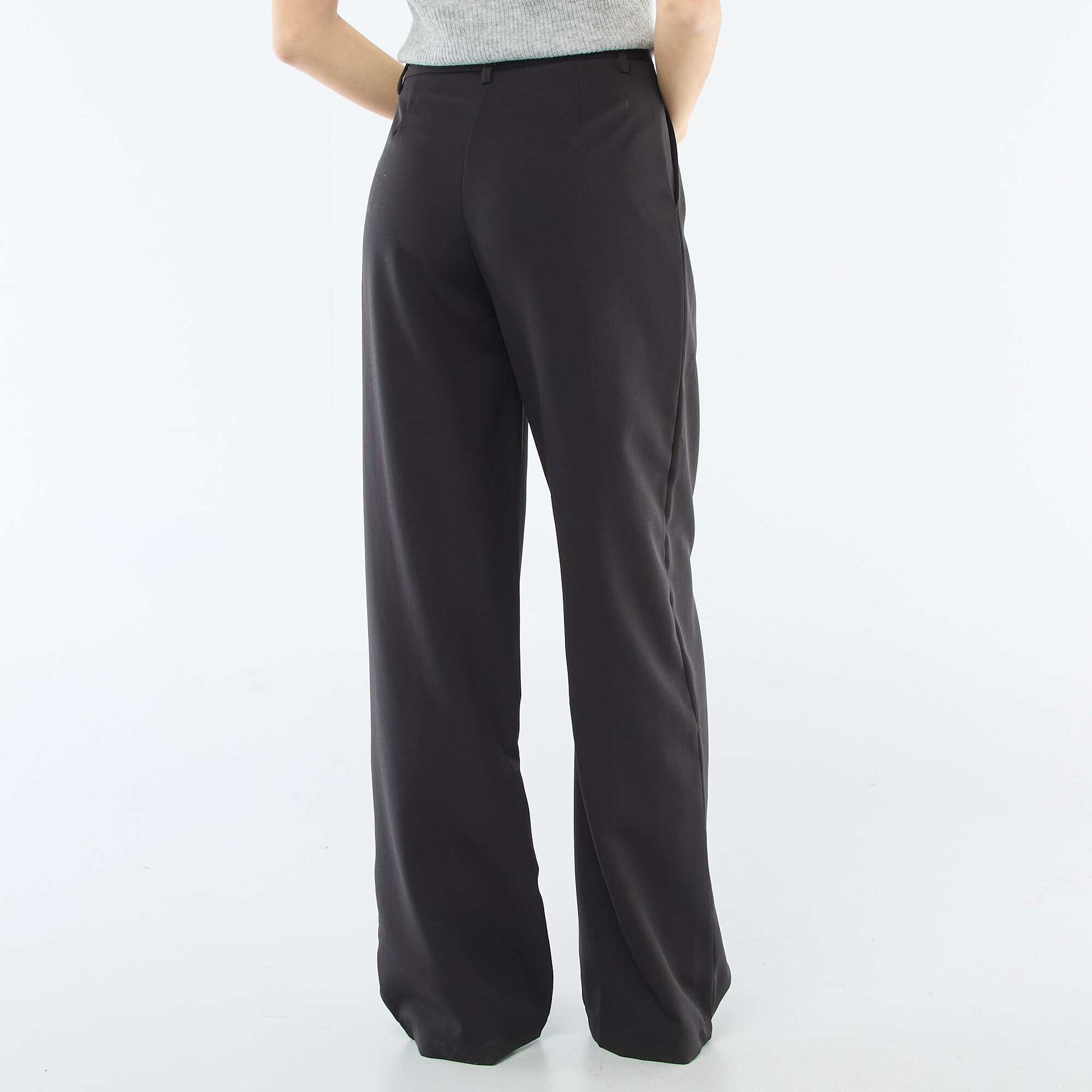 Pantalon large ouverture asymétrique NOIR