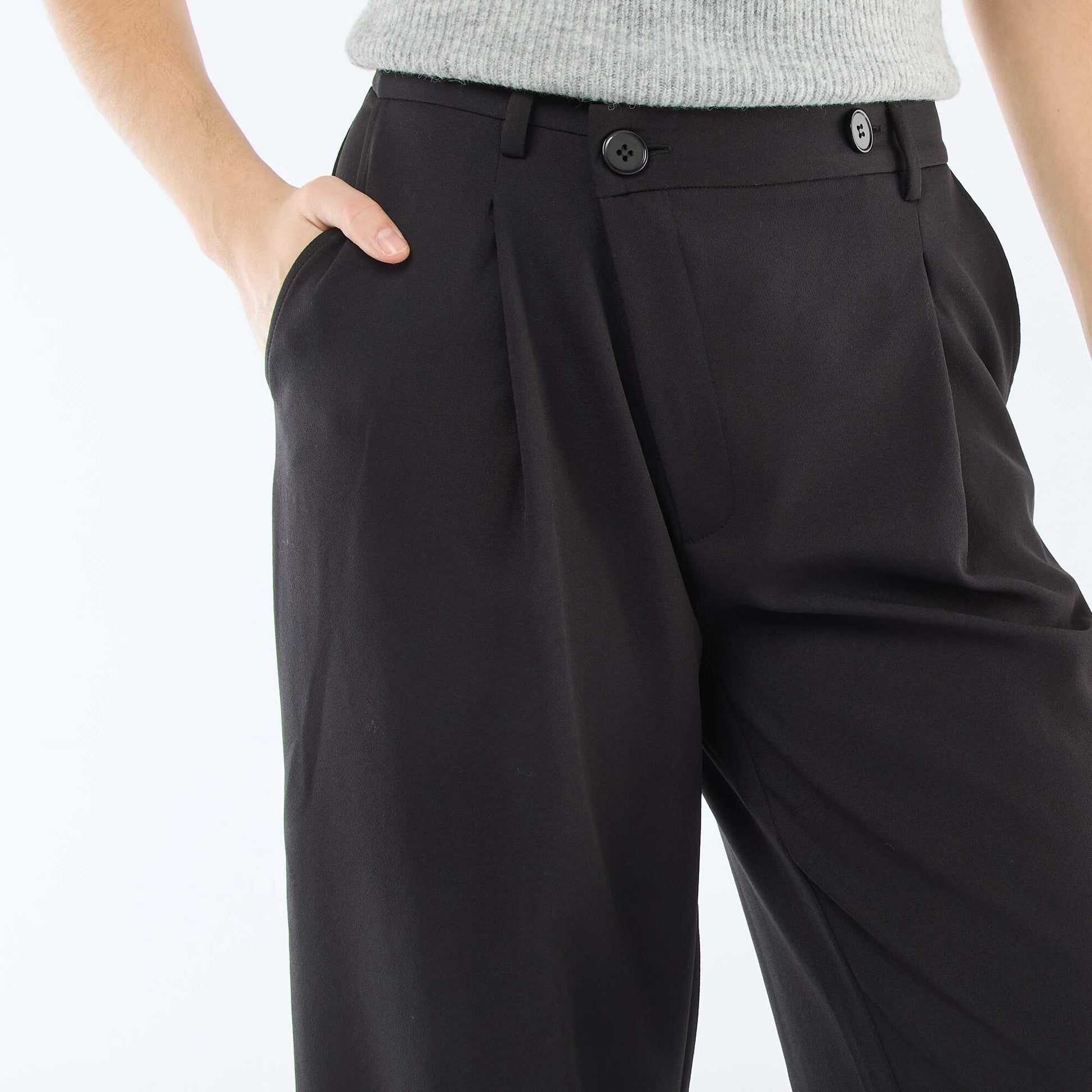 Pantalon large ouverture asymétrique NOIR