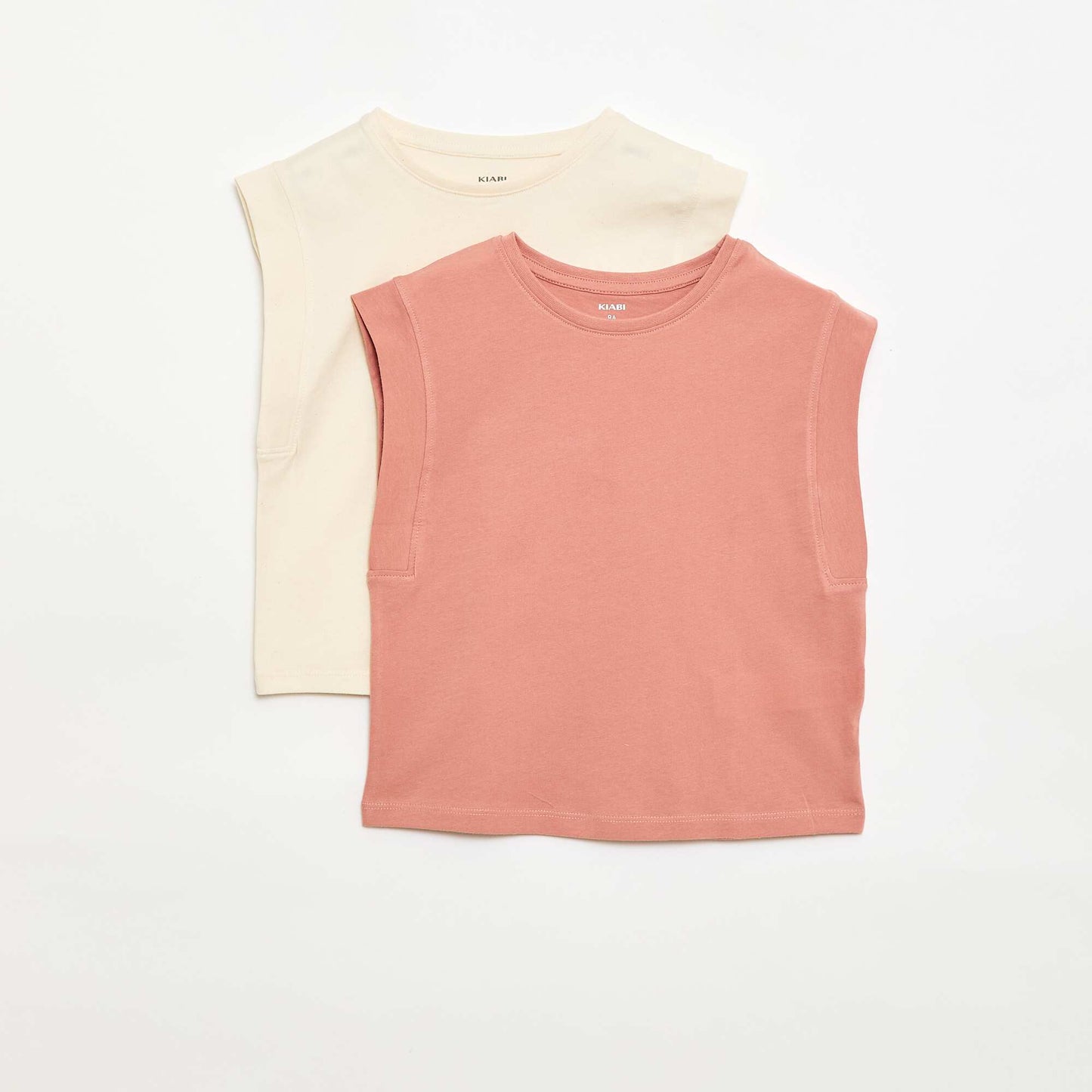 Lot de 2 débardeurs uni ROSE