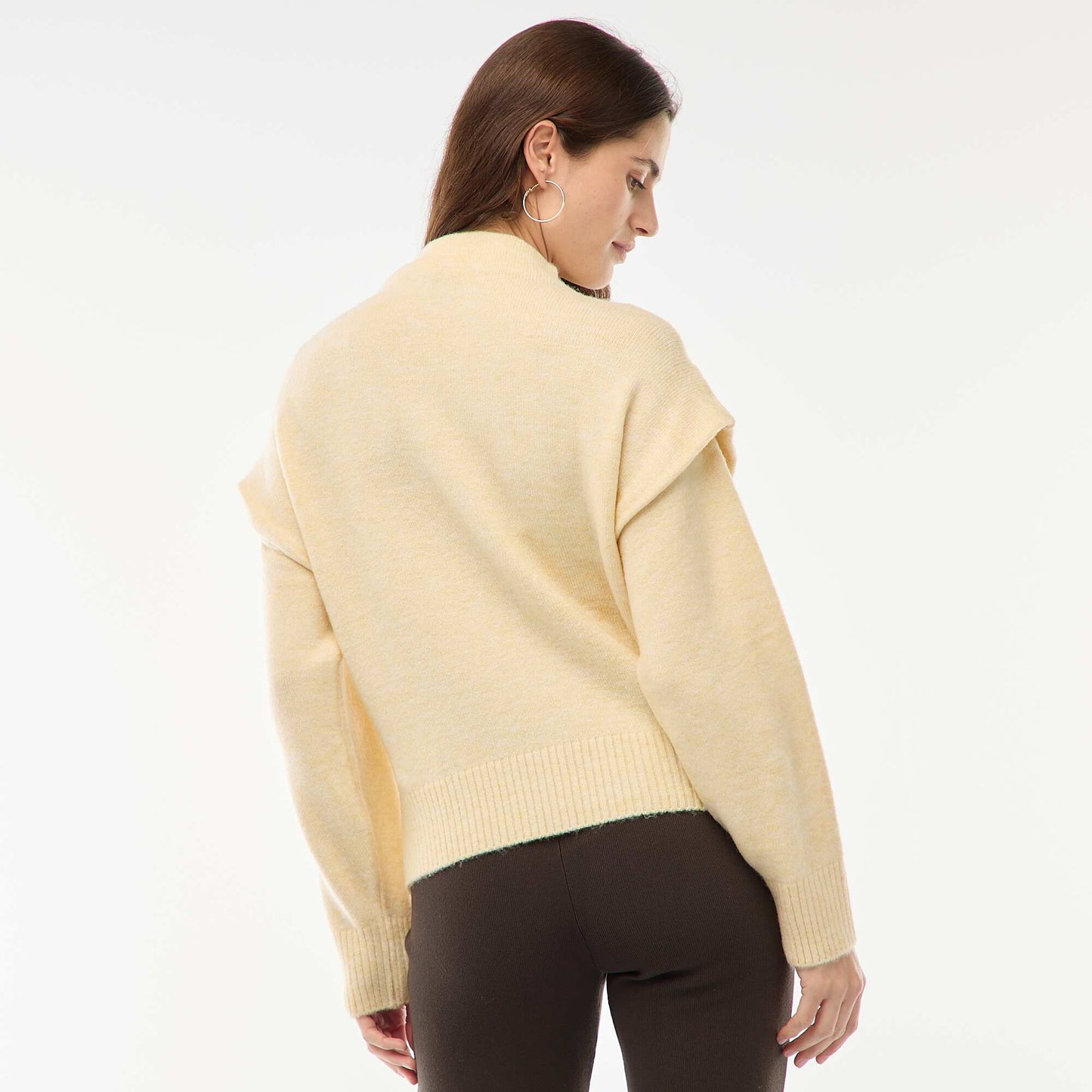 Pull chaud à col montant JAUNE