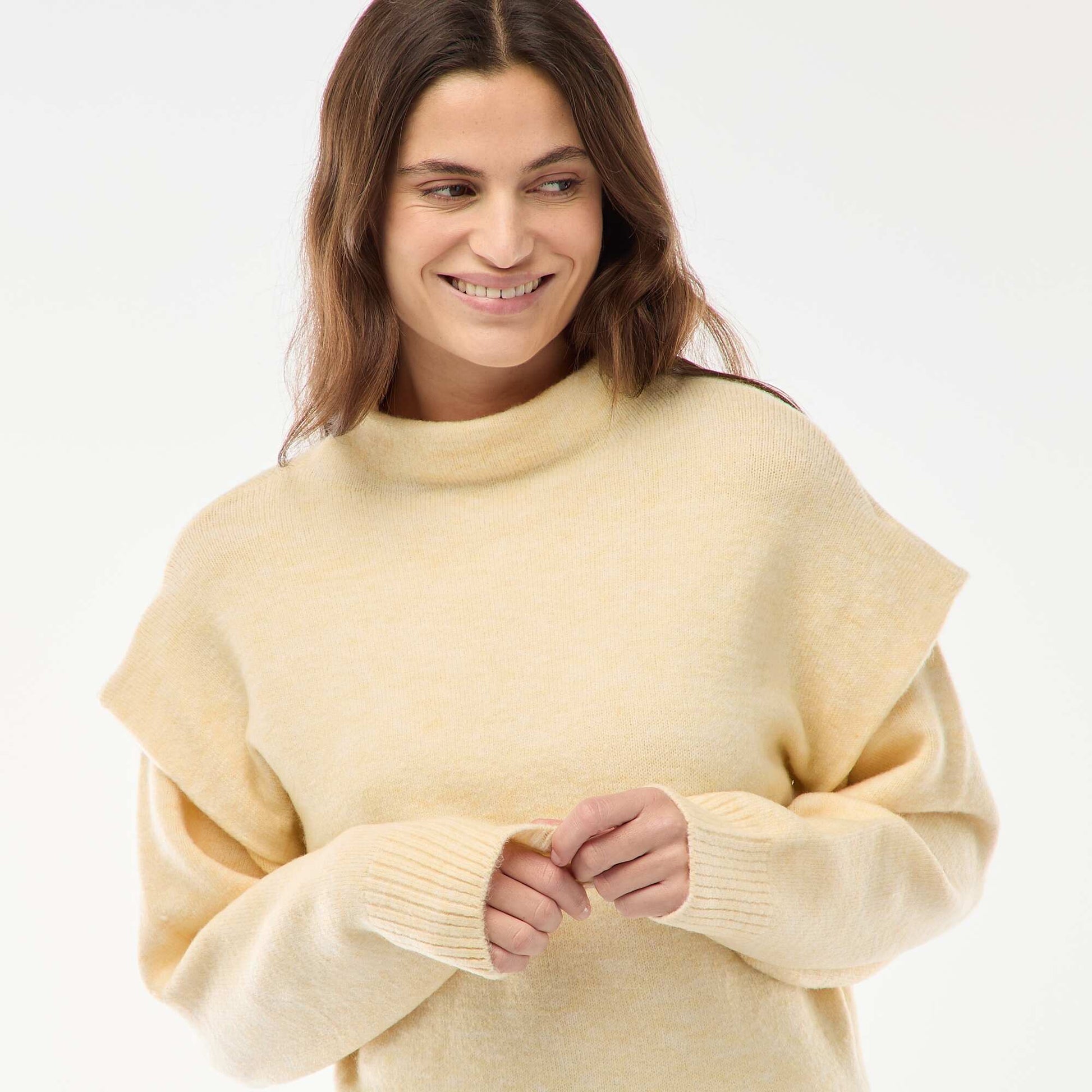 Pull chaud à col montant JAUNE