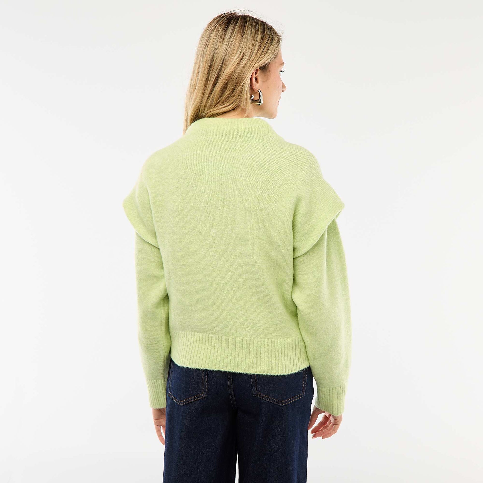 Pull chaud à col montant VERT