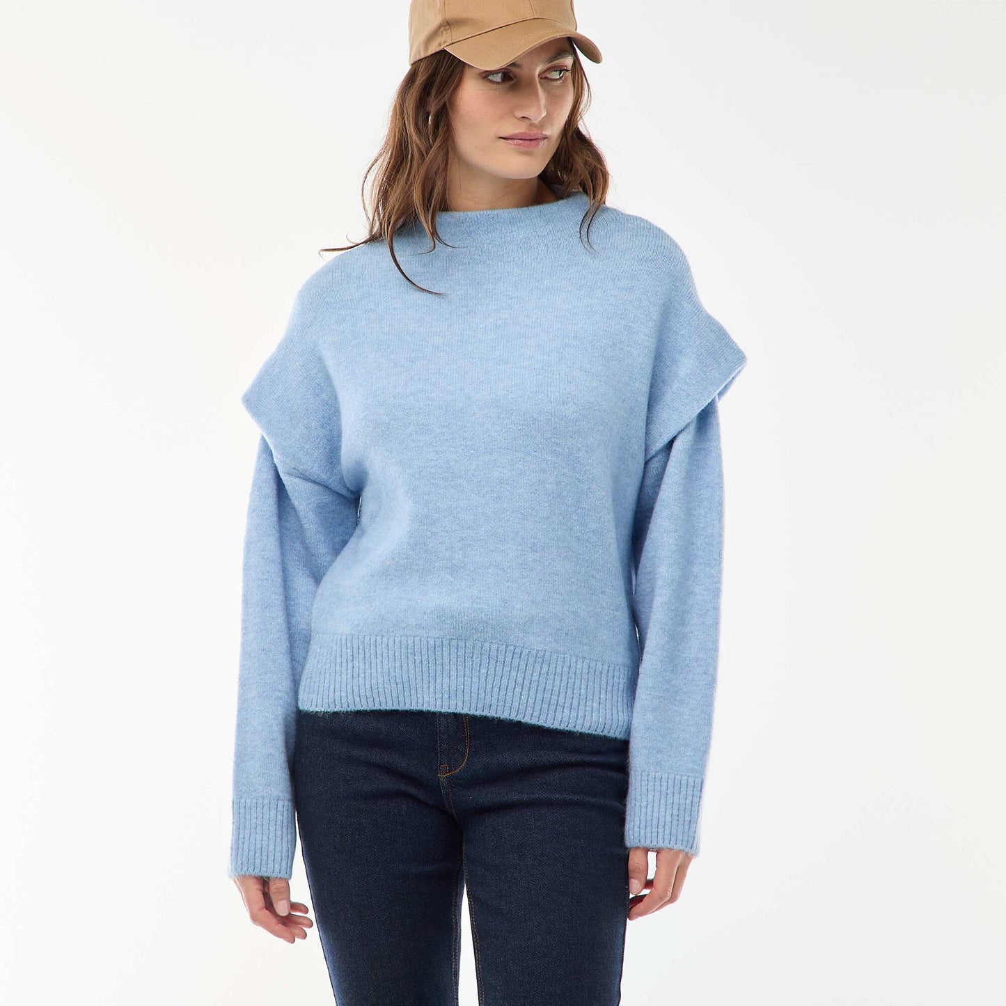 Pull chaud à col montant BLEU