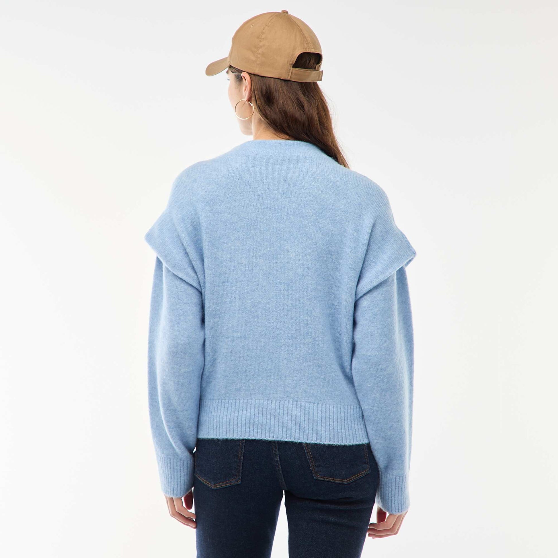 Pull chaud à col montant BLEU