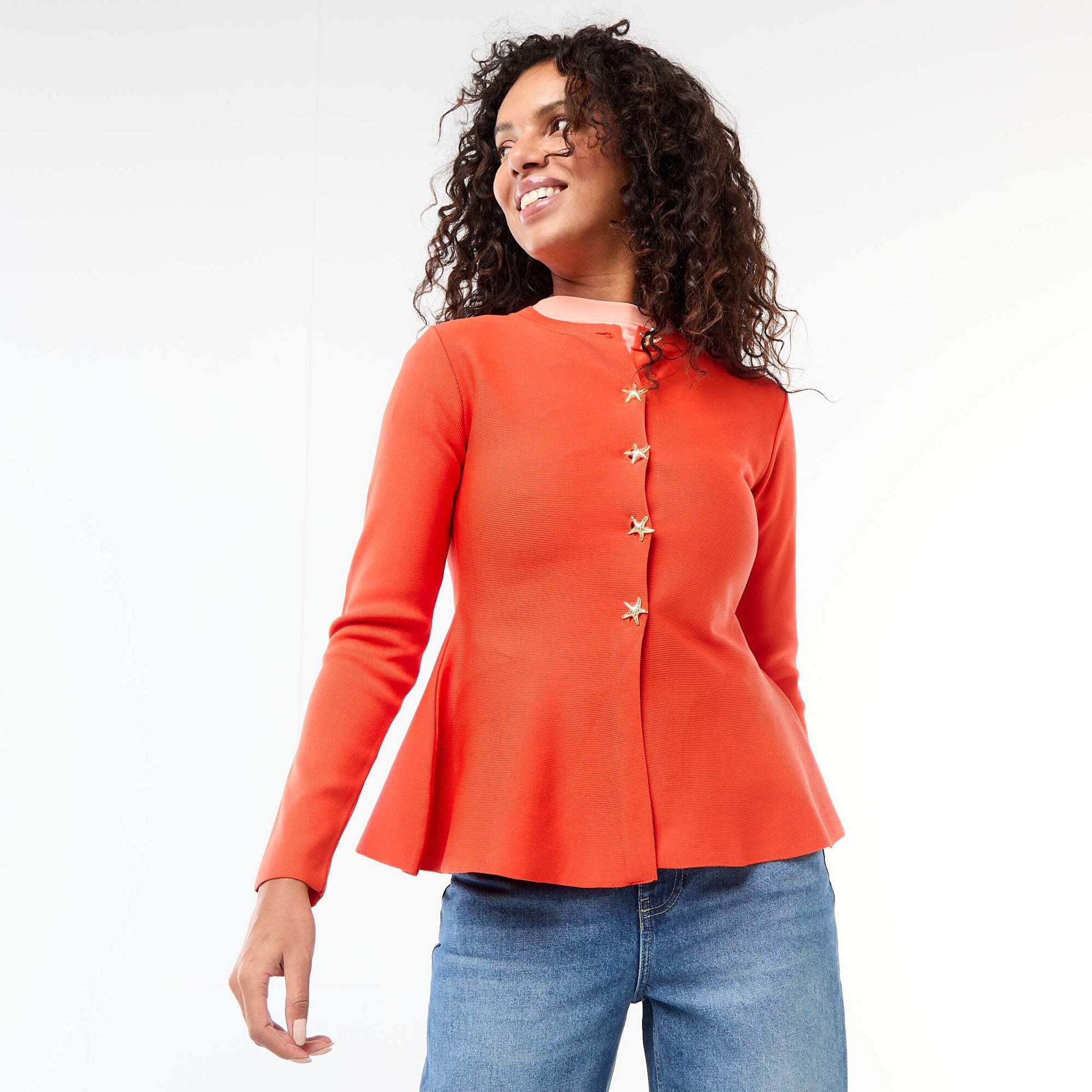 Gilet à boutons étoiles ORANGE
