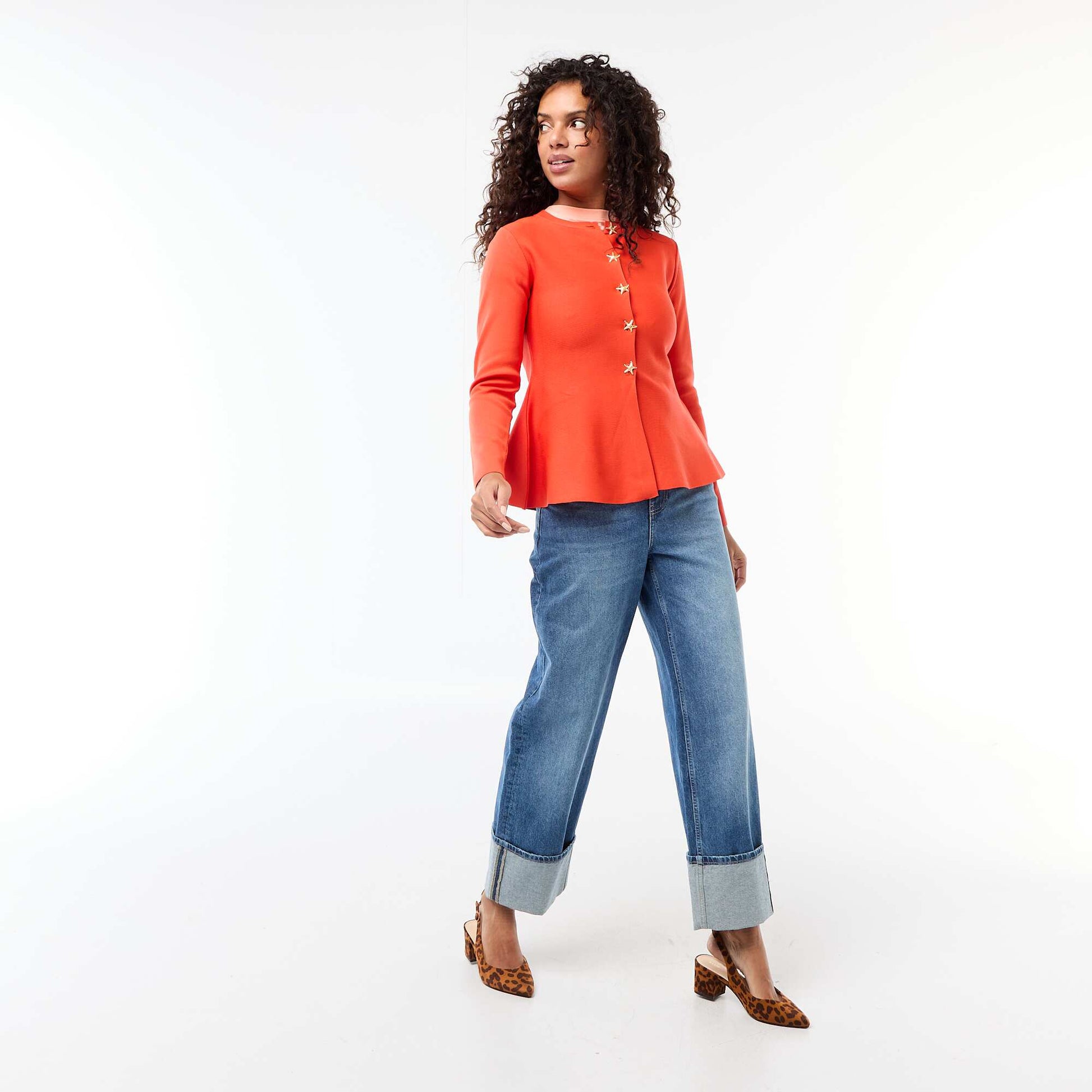 Gilet à boutons étoiles ORANGE