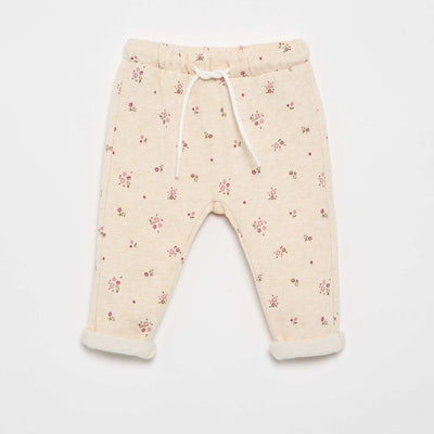 Pantalon jogging à motif BEIGE