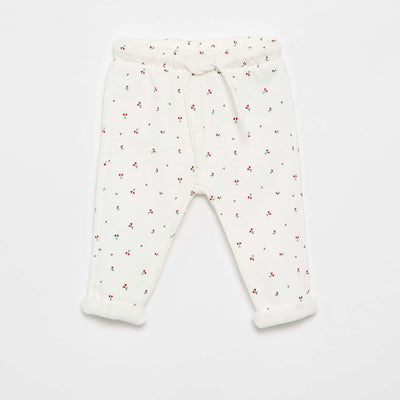 Pantalon jogging à motif BLANC