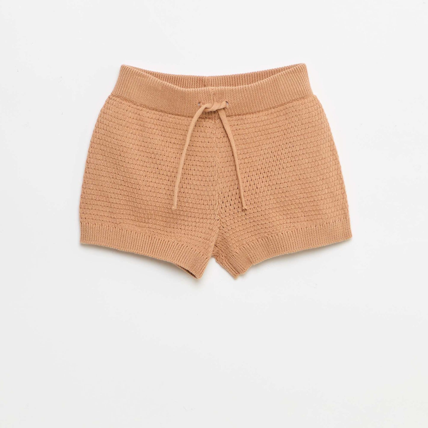 Ensemble 2 pièces en tricot - T-shirt polo + short MARRON