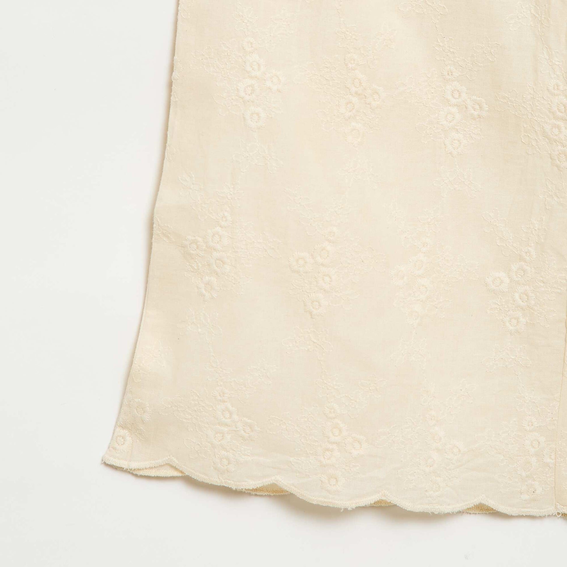 Pantalon en popeline avec broderies BLANC