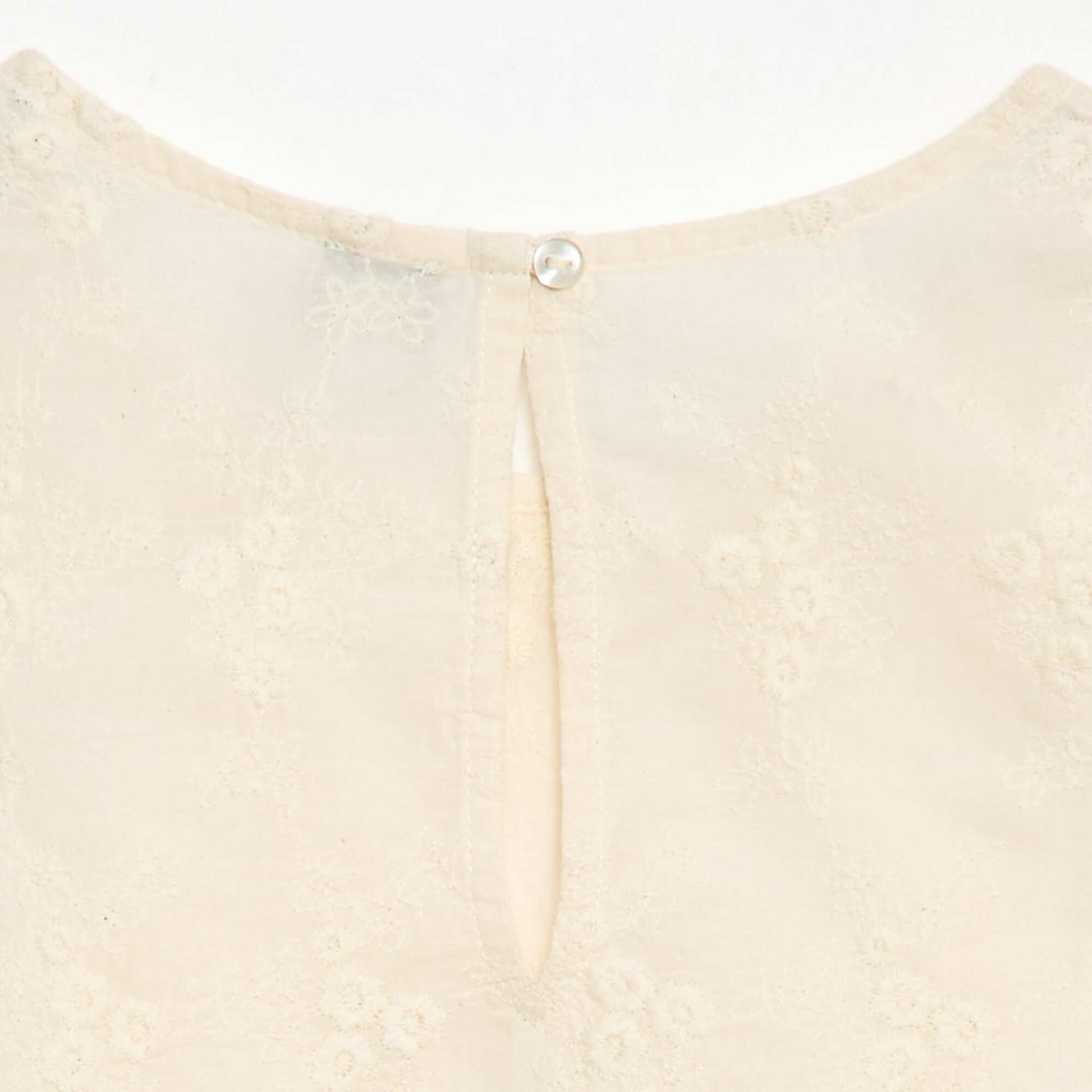 Top sans manches avec broderie all over BLANC