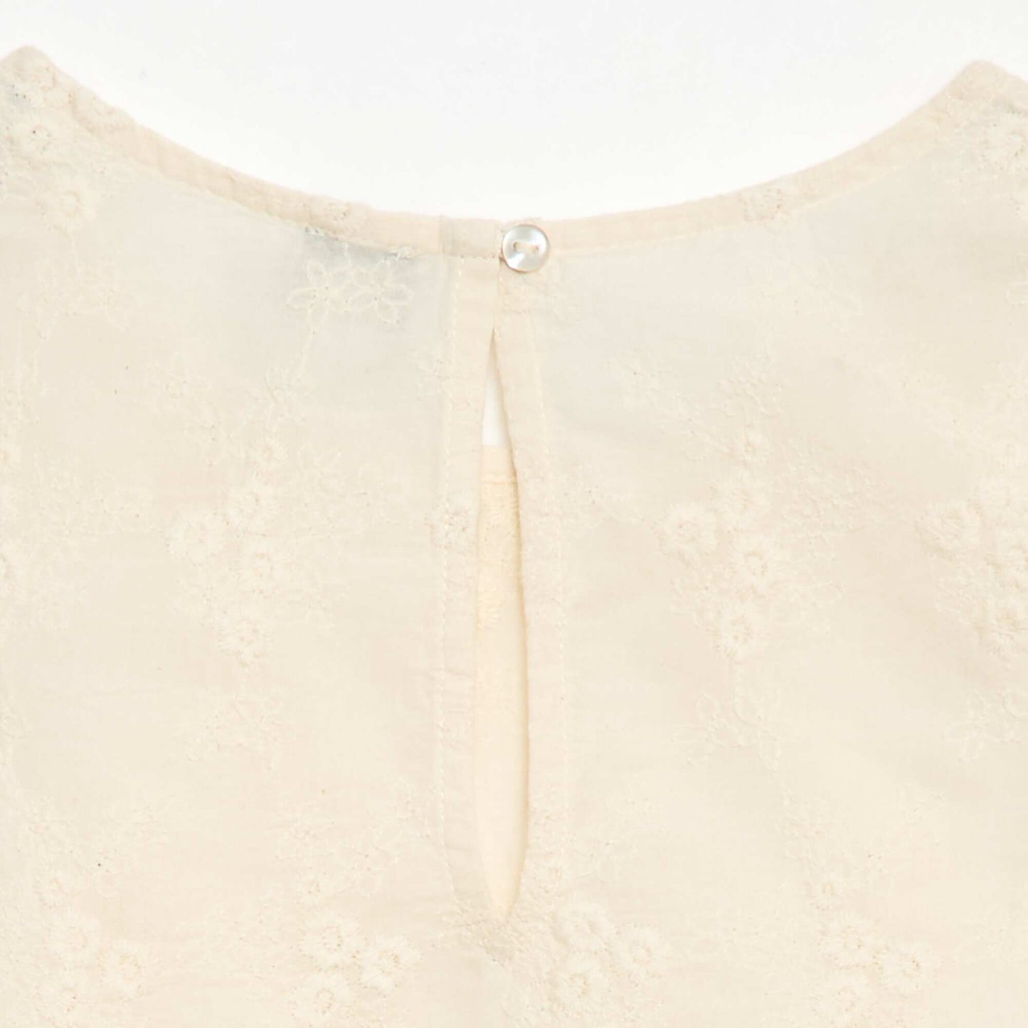 Top sans manches avec broderie all over BLANC