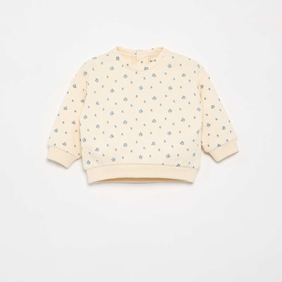 Sweat à motif en molleton BLANC