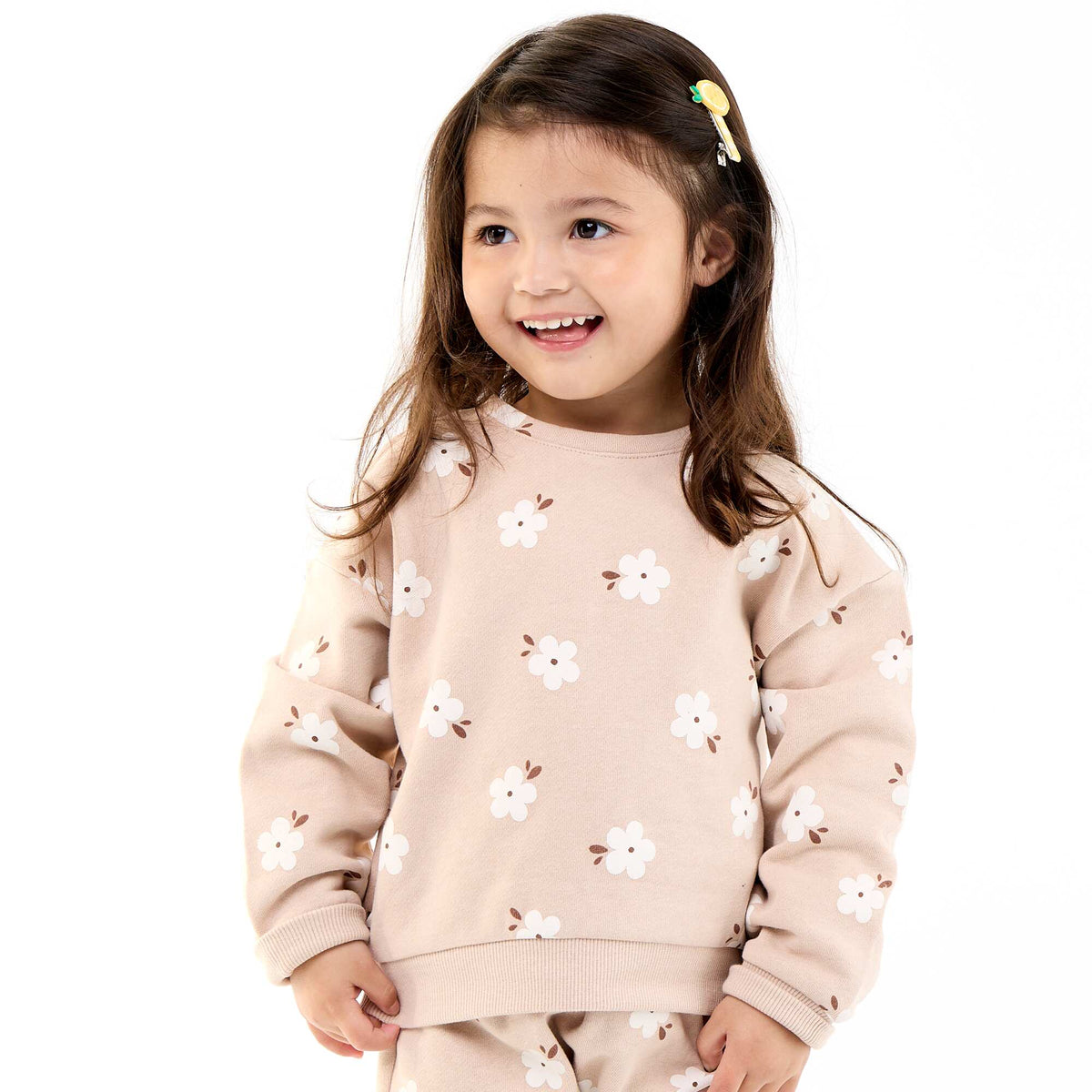 Sweat à motif en molleton BEIGE