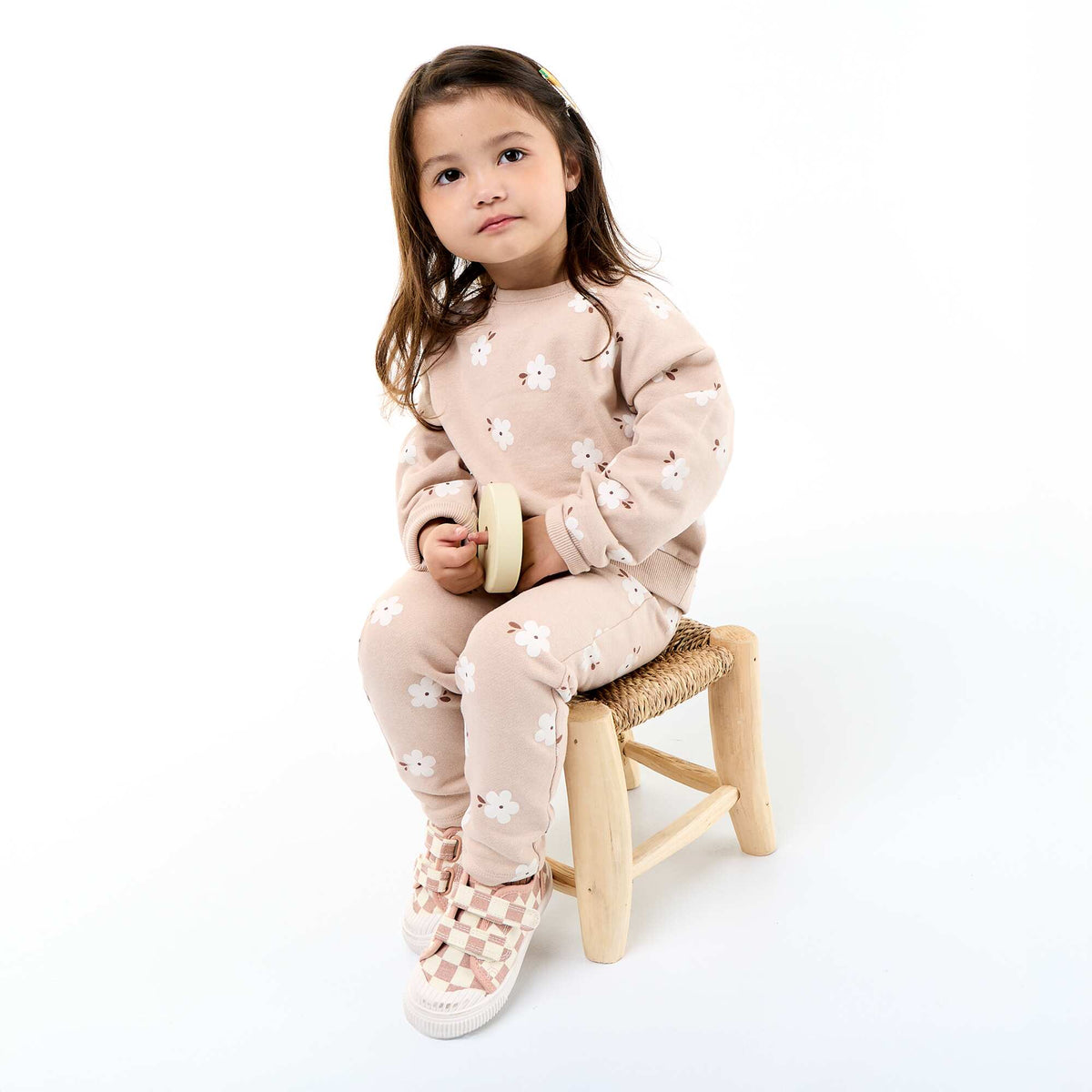 Sweat à motif en molleton BEIGE
