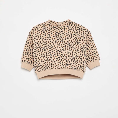 Sweat à motif en molleton BEIGE