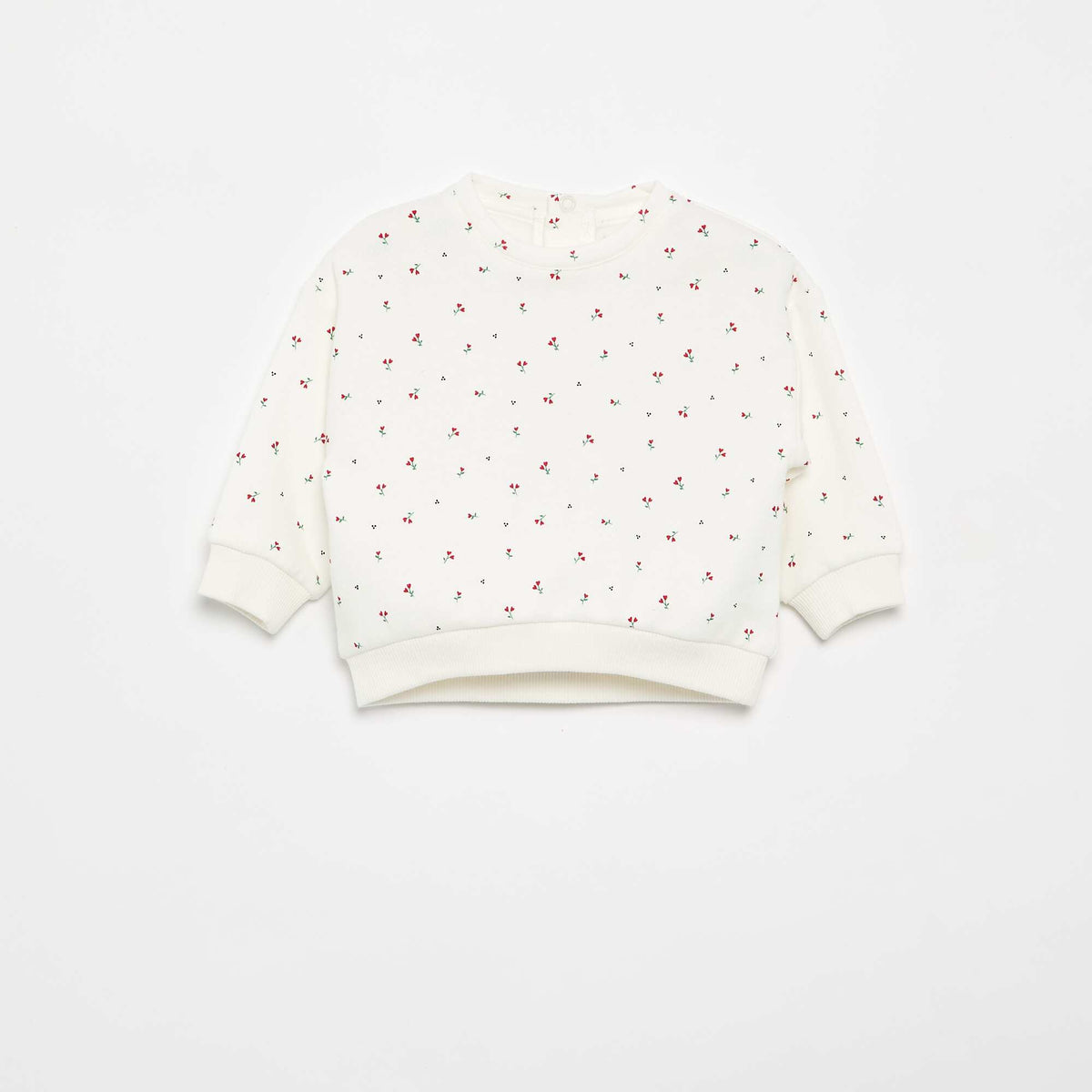 Sweat à motif en molleton BLANC