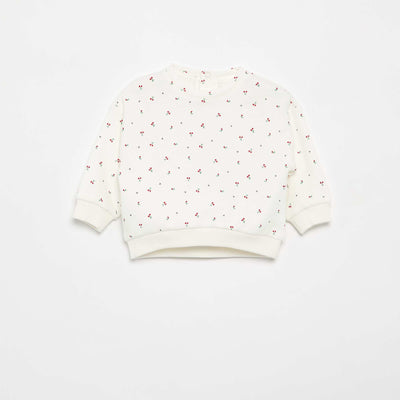 Sweat à motif en molleton BLANC