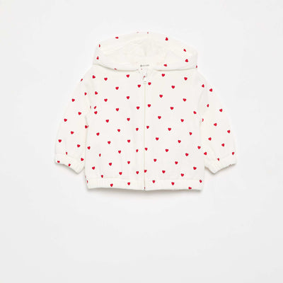 Sweat à capuche imprimé BLANC