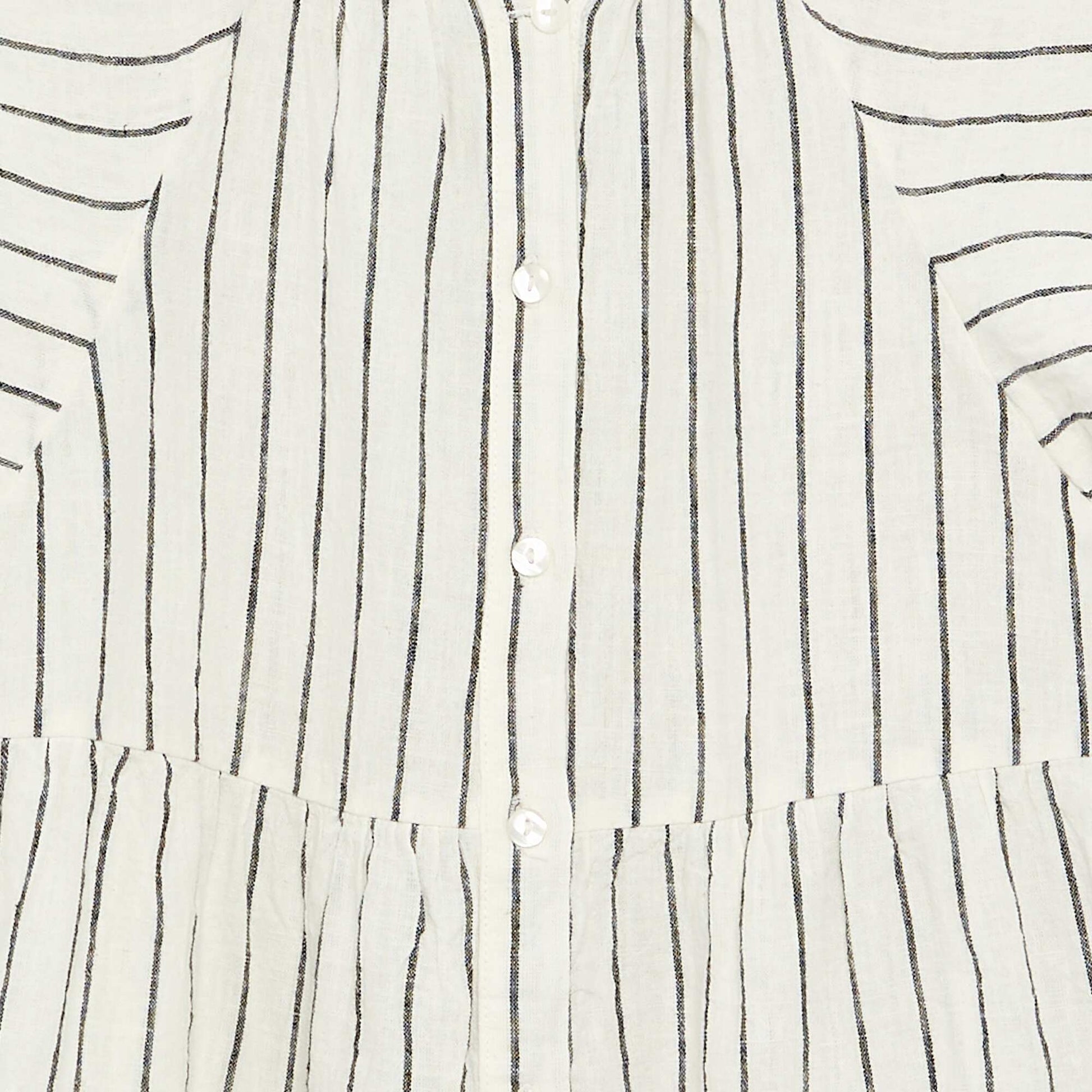 Robe rayée à coupe évasée ECRU