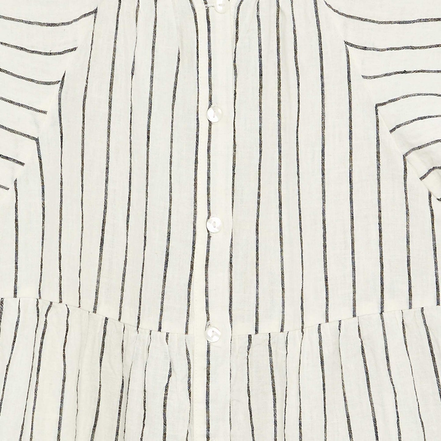 Robe rayée à coupe évasée ECRU