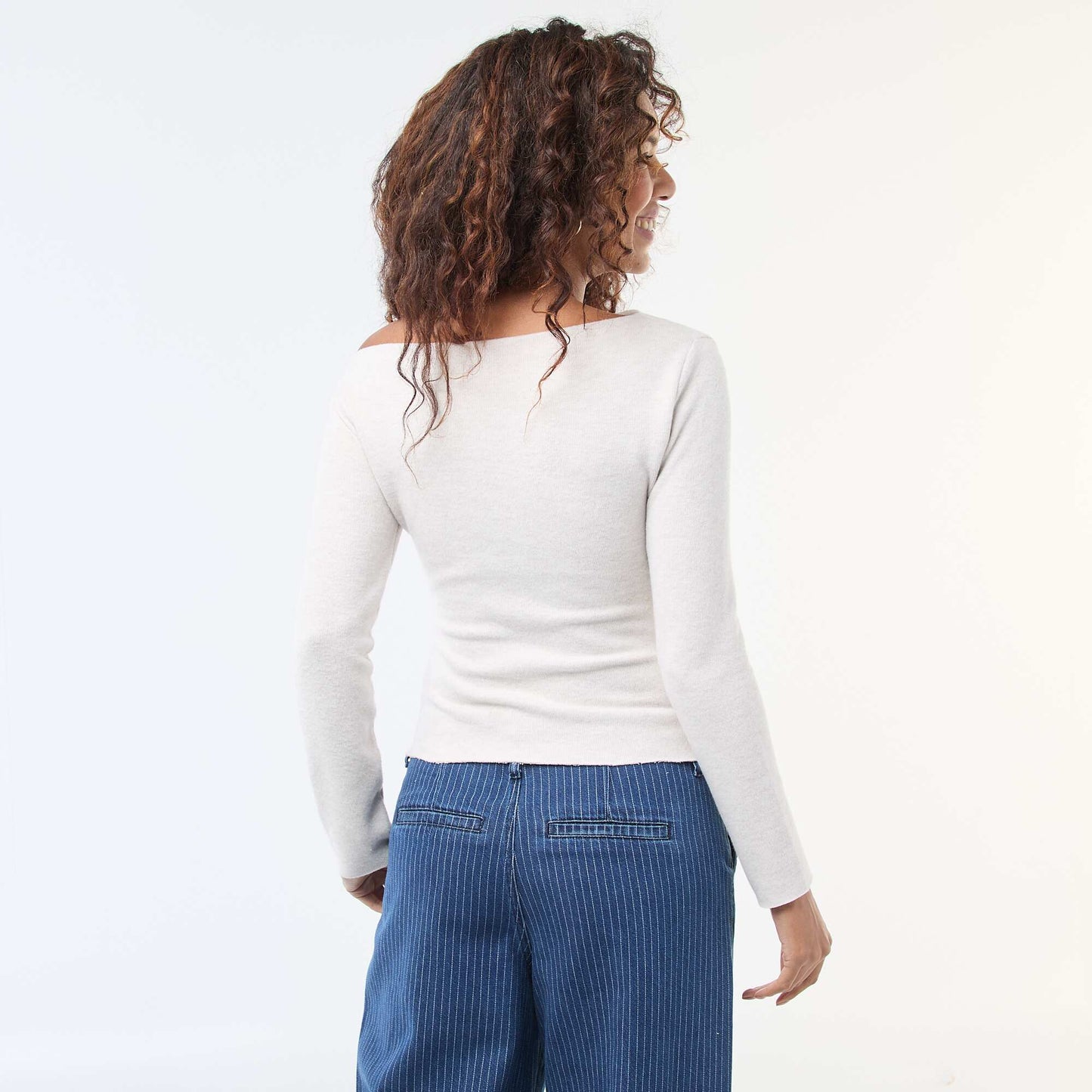 Top en maille asymétrique BEIGE