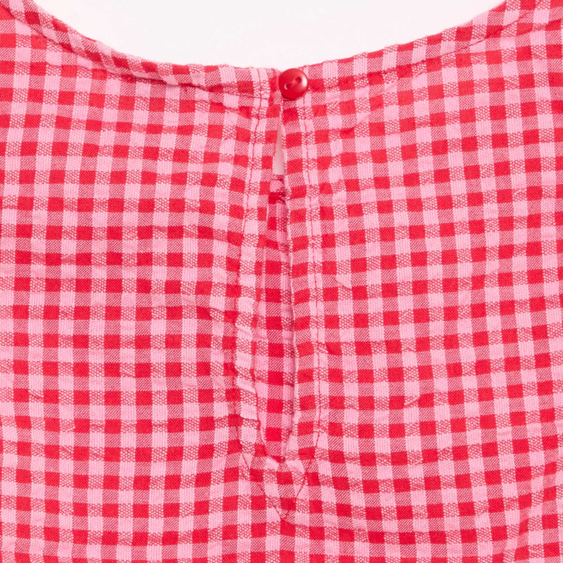Blouse sans manches vichy ROSE