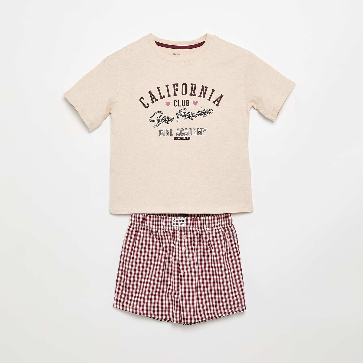 Pyjama court t-shirt + short - 2 pièces ROUGE