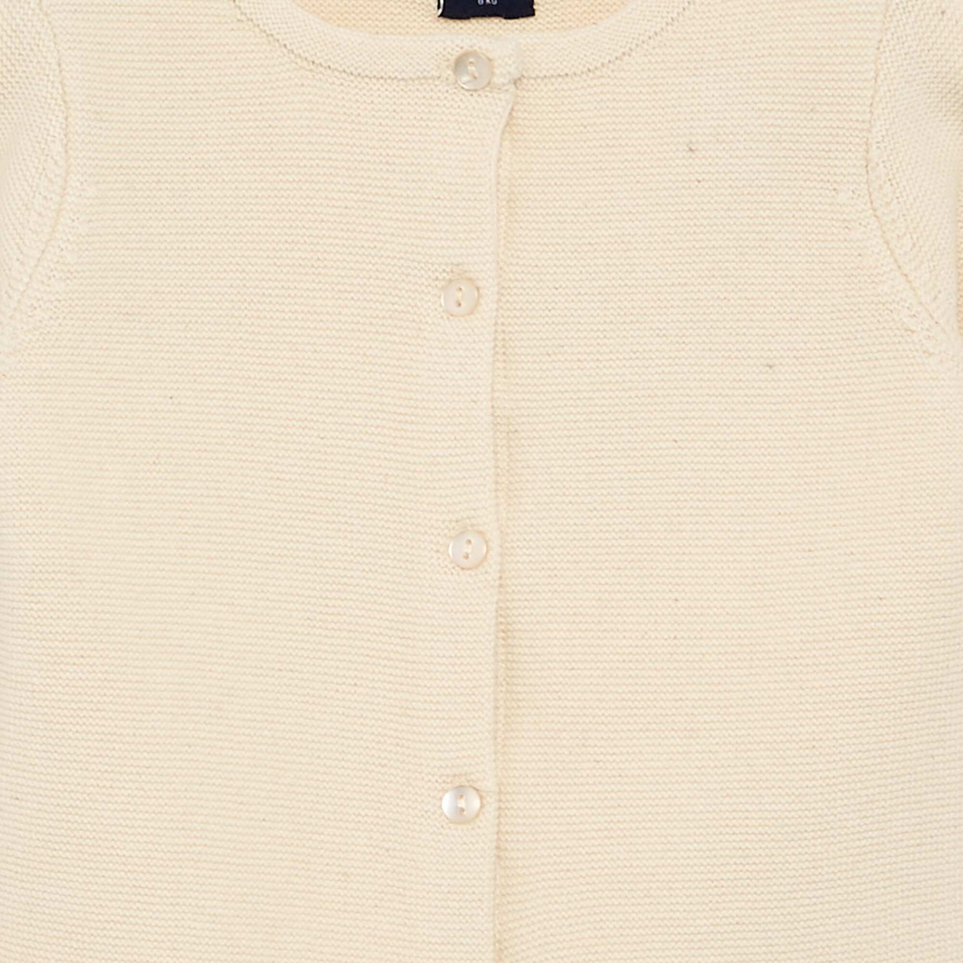 Gilet en maille fine jauge uni BLANC