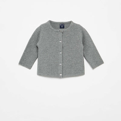 Gilet en maille fine jauge uni GRIS