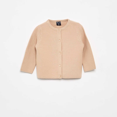 Gilet en maille fine jauge uni BEIGE