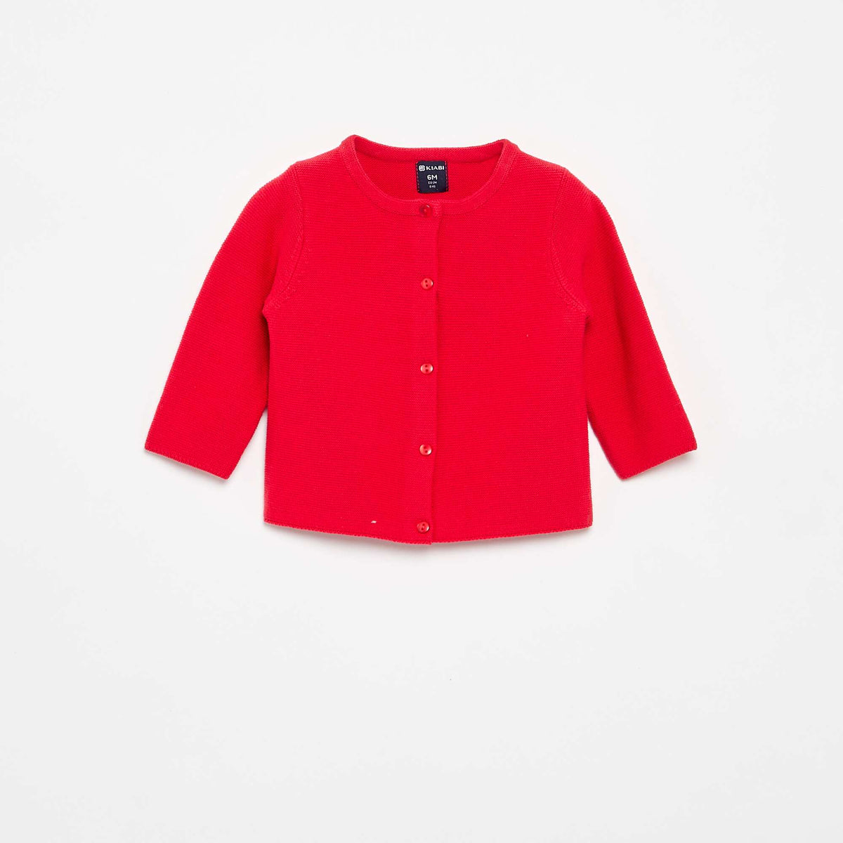 Gilet en maille fine jauge uni ROUGE