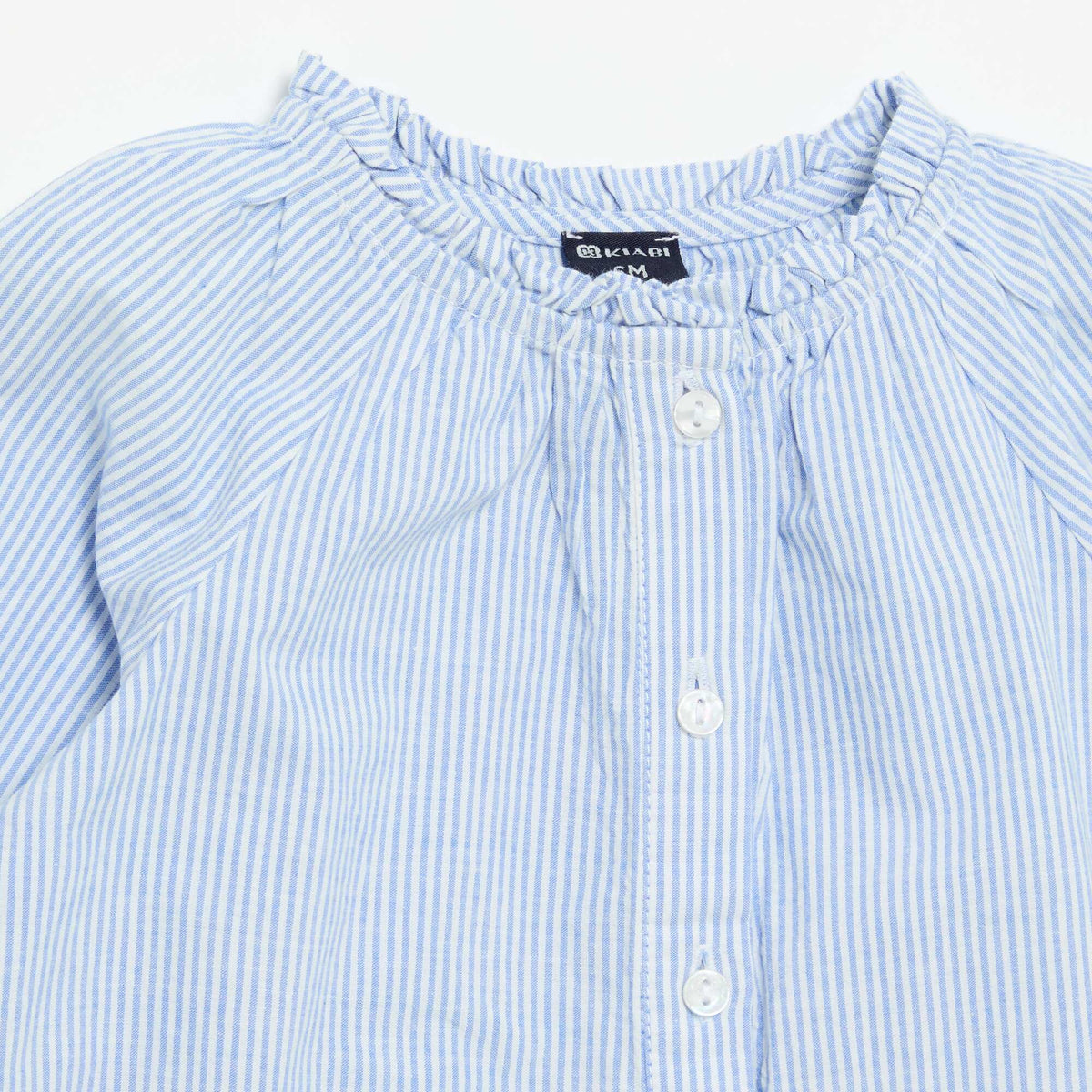 Blouse en popeline avec broderies BLEU