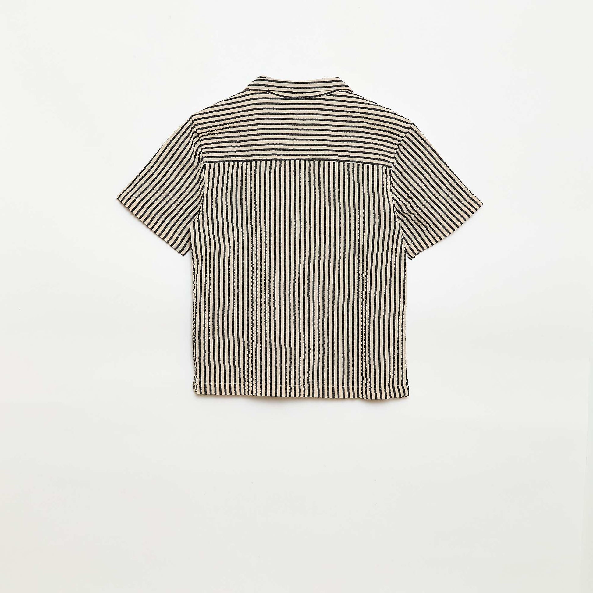 Chemise crêpée à manches courtes BEIGE