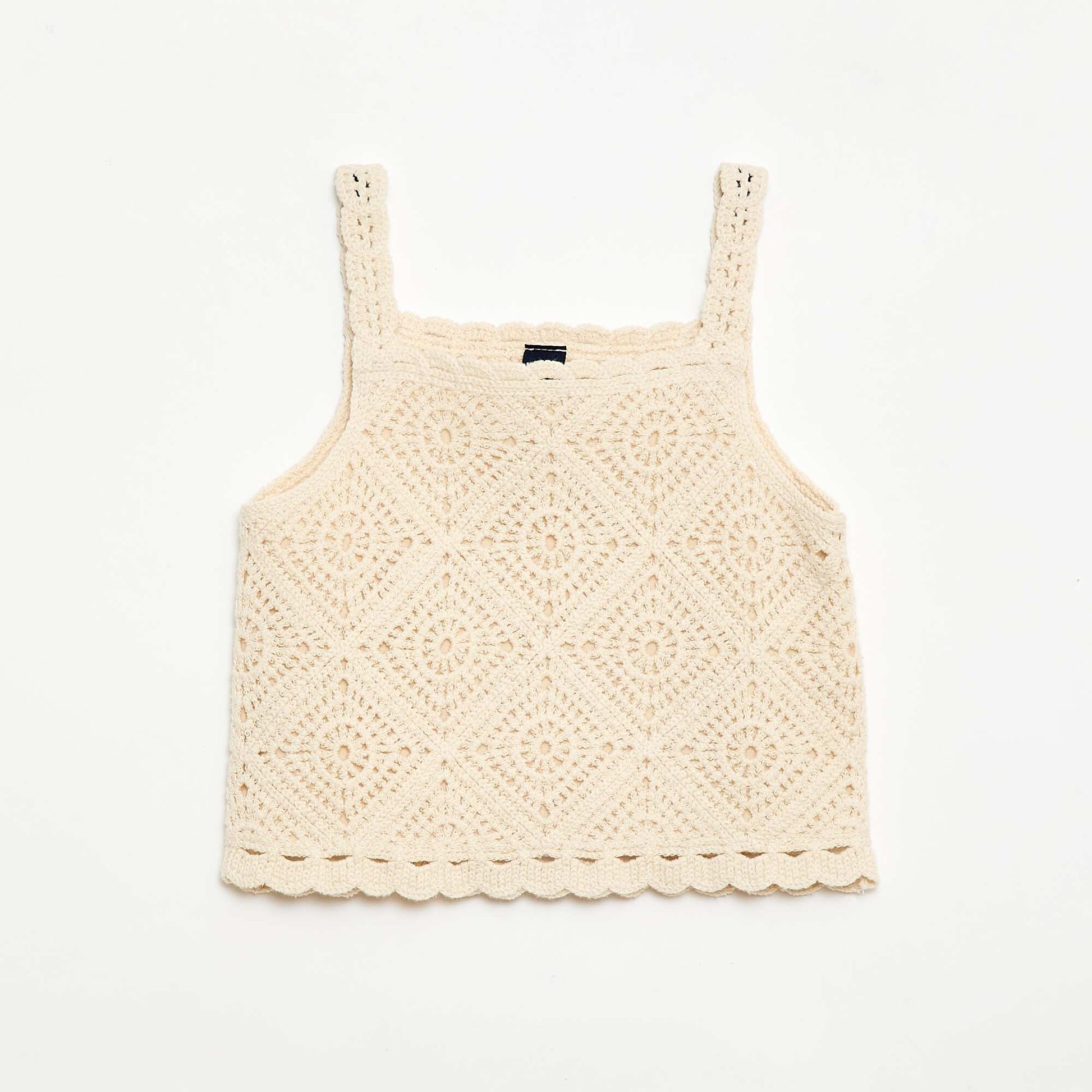 Top en crochet uni ECRU