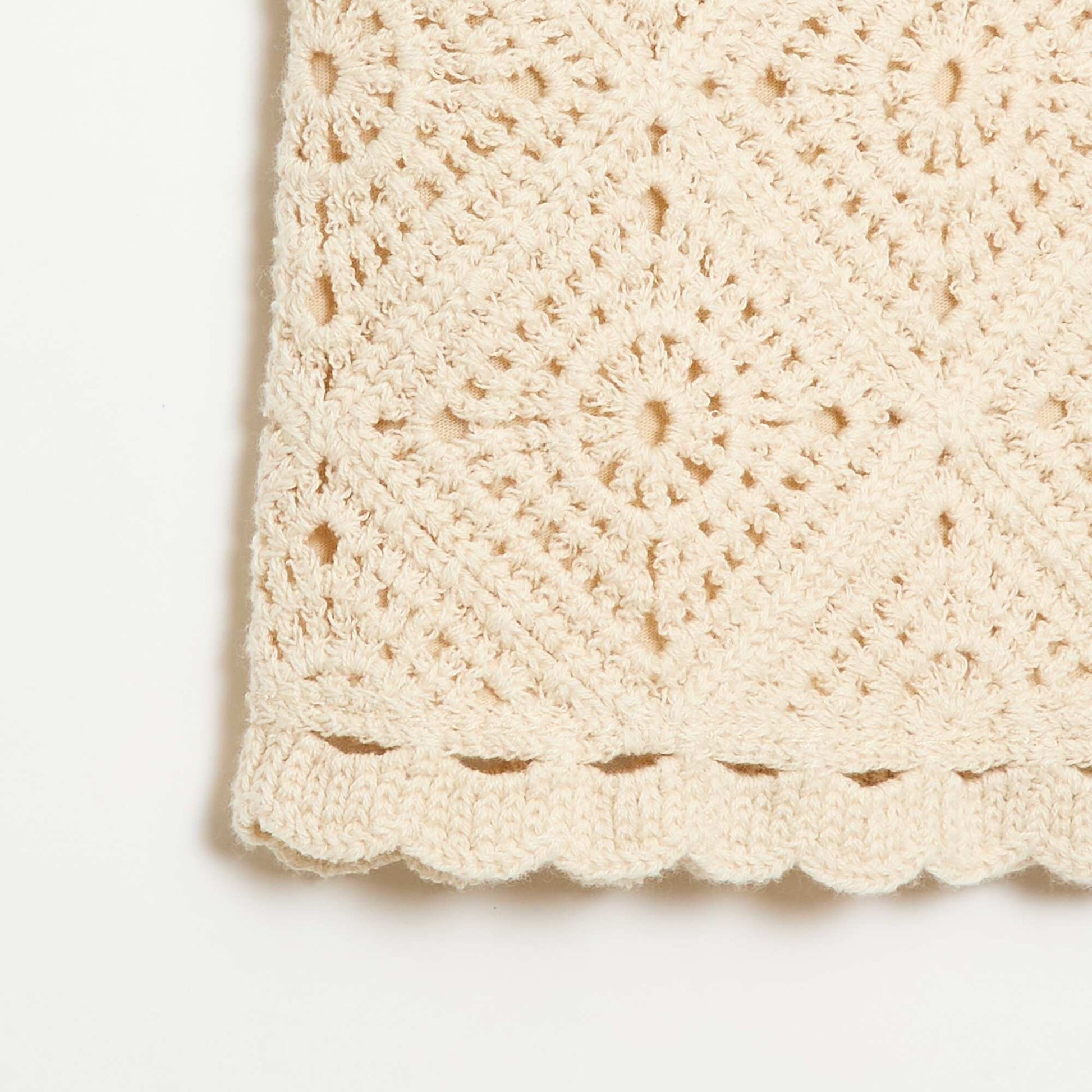 Top en crochet uni ECRU