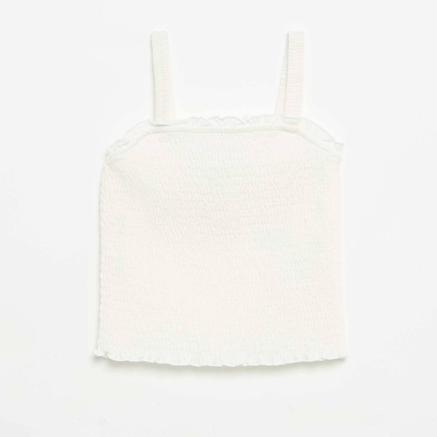 T-shirt smoké à bretelles BLANC