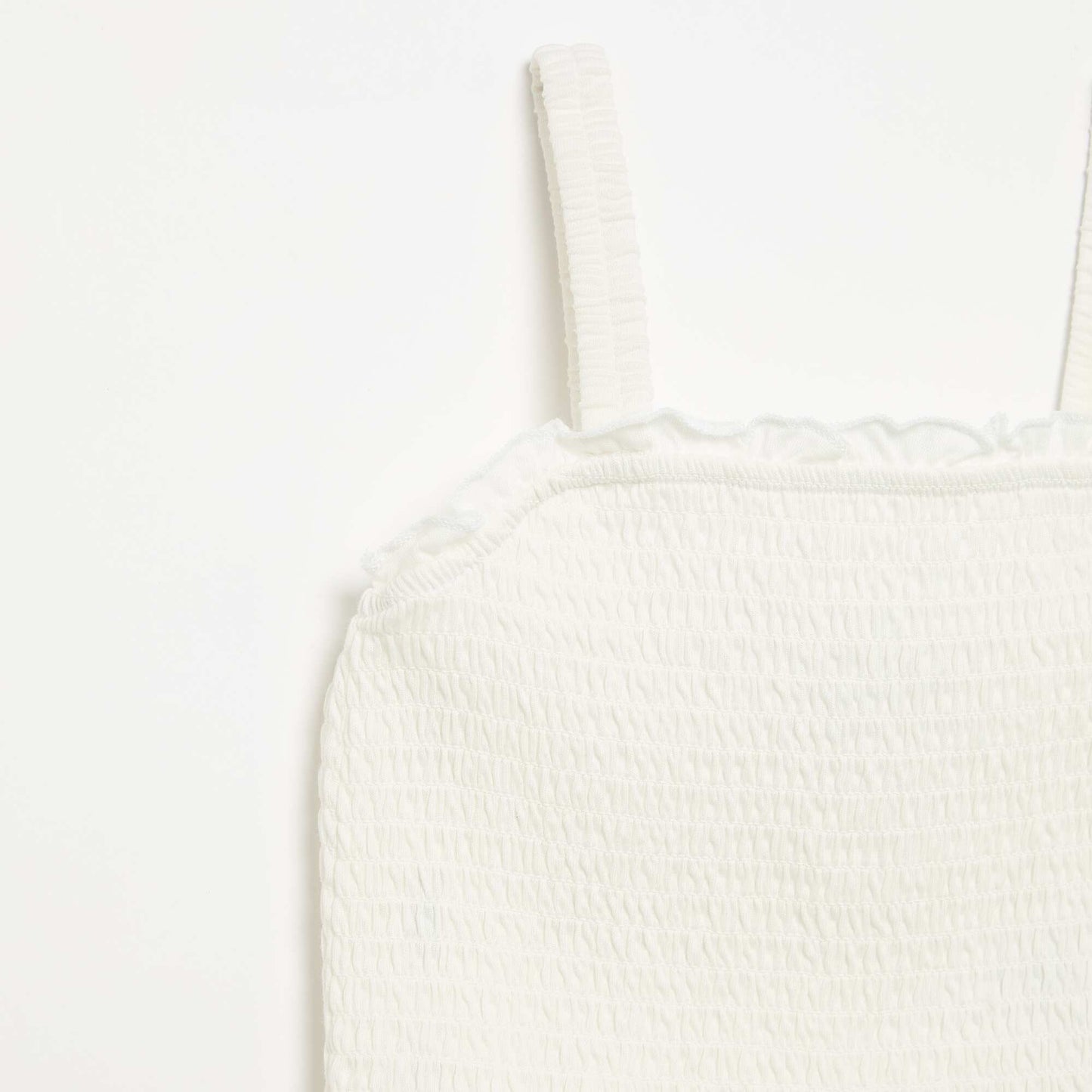 T-shirt smoké à bretelles BLANC