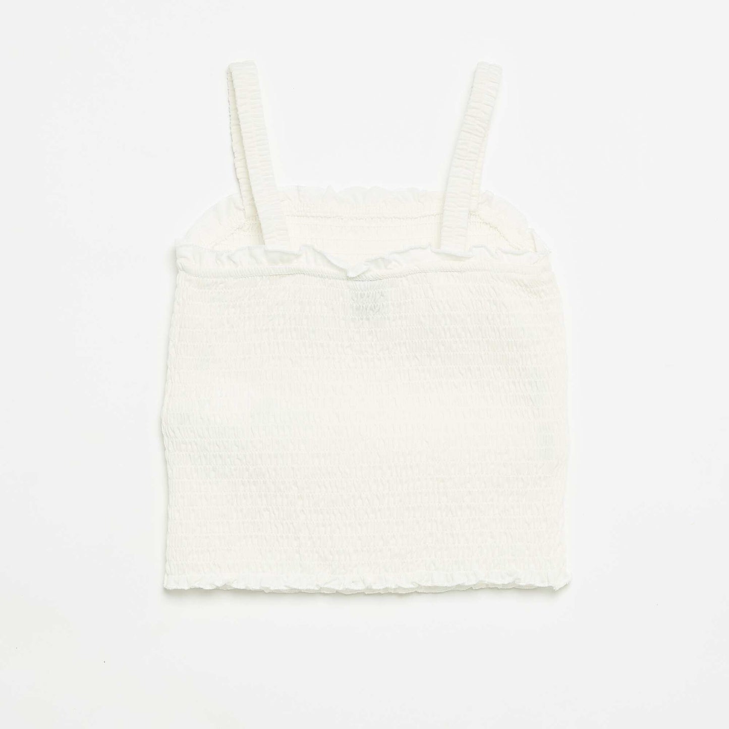 T-shirt smoké à bretelles BLANC