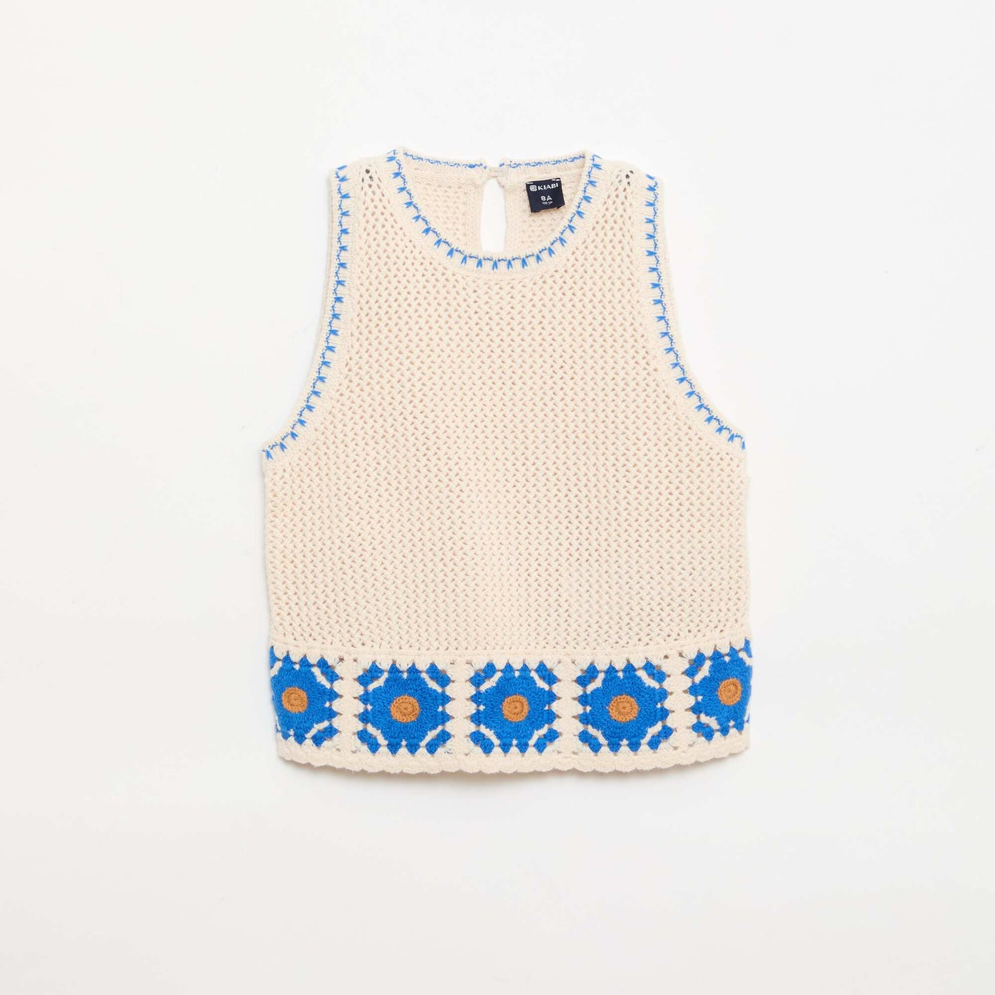 Top en crochet sans manches BEIGE