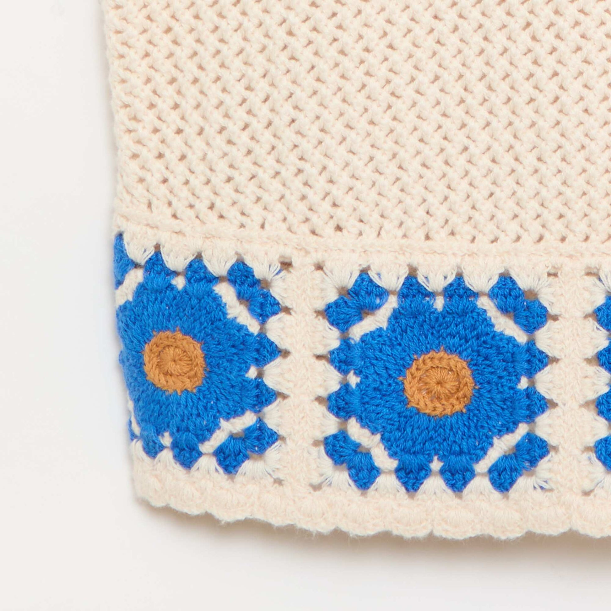 Top en crochet sans manches BEIGE