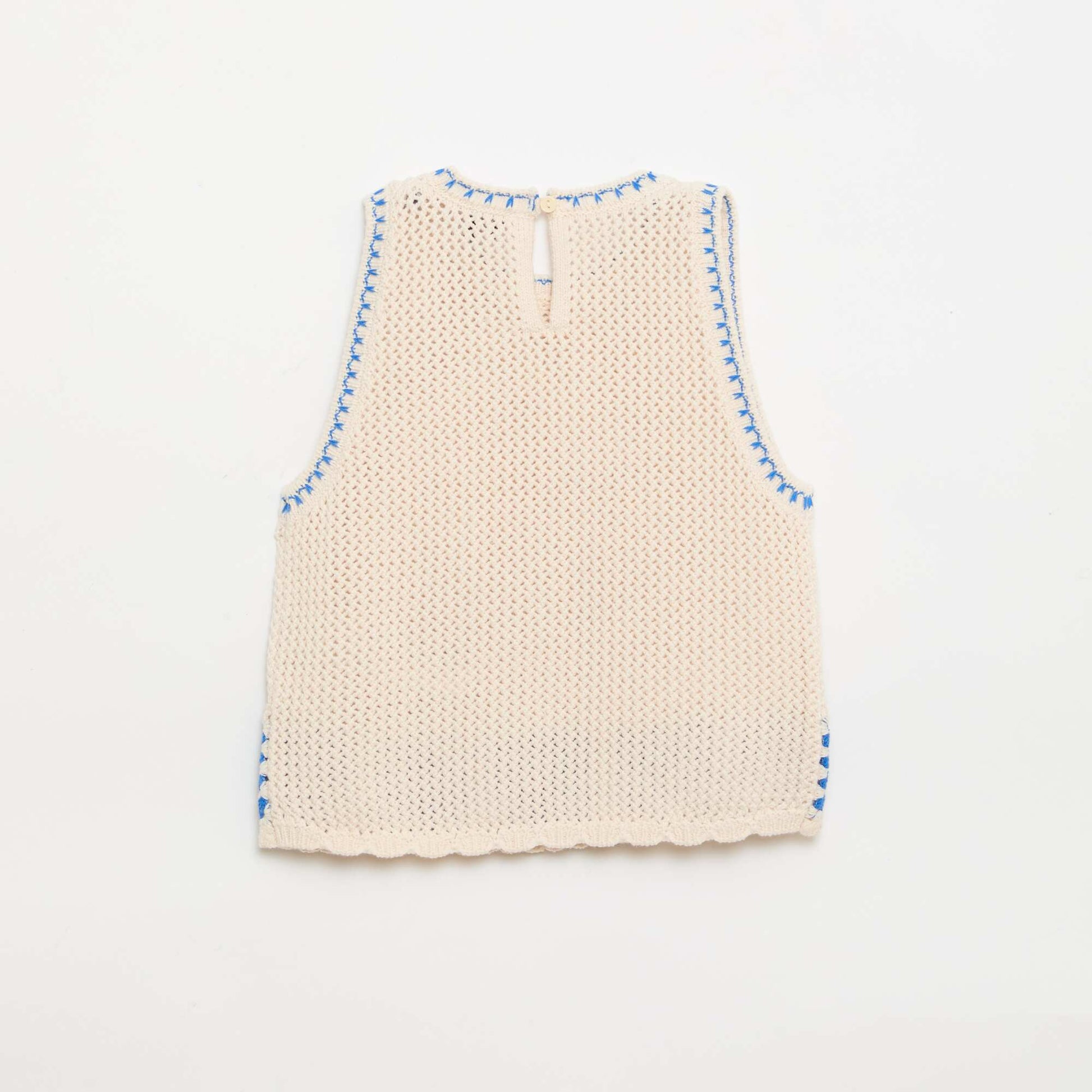 Top en crochet sans manches BEIGE