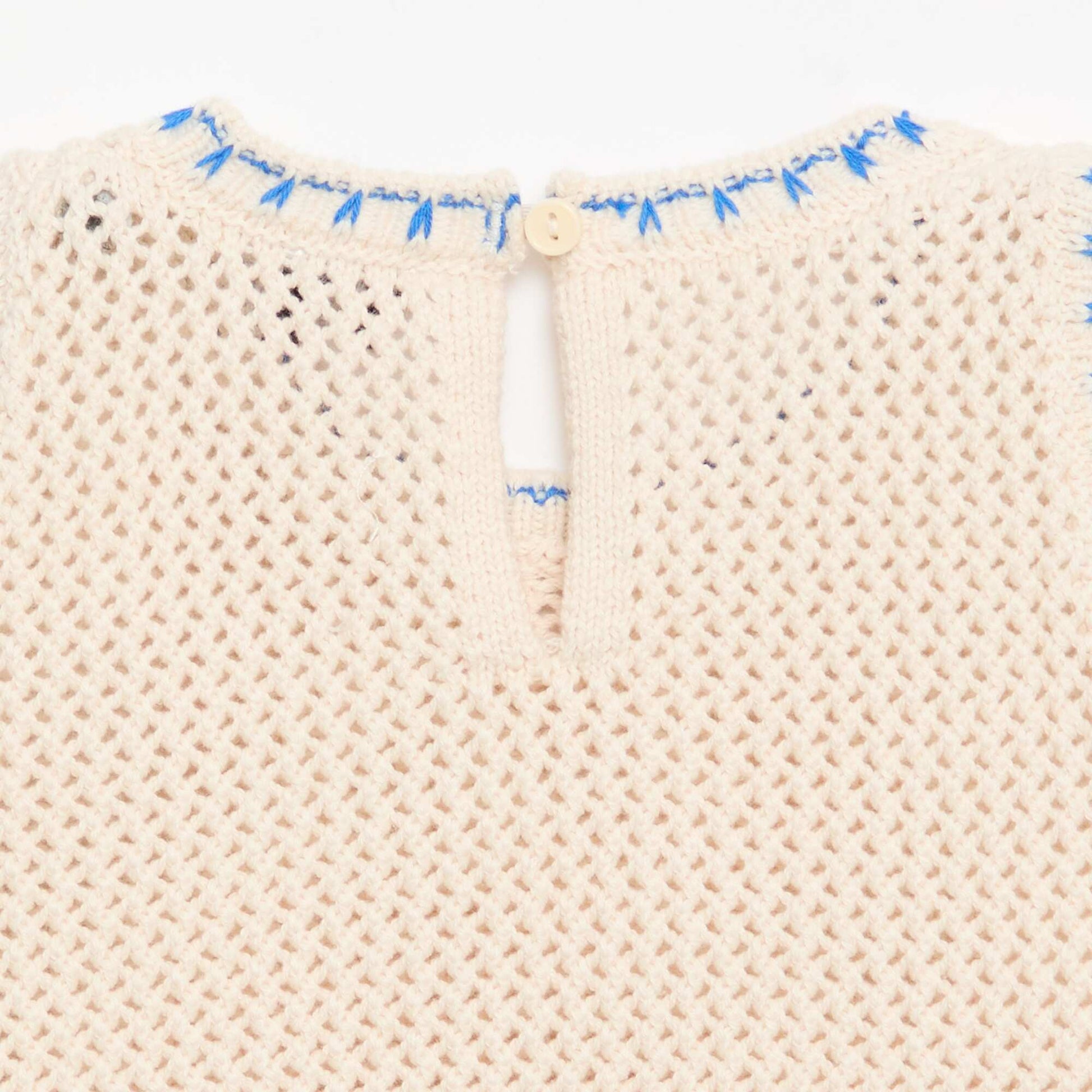 Top en crochet sans manches BEIGE