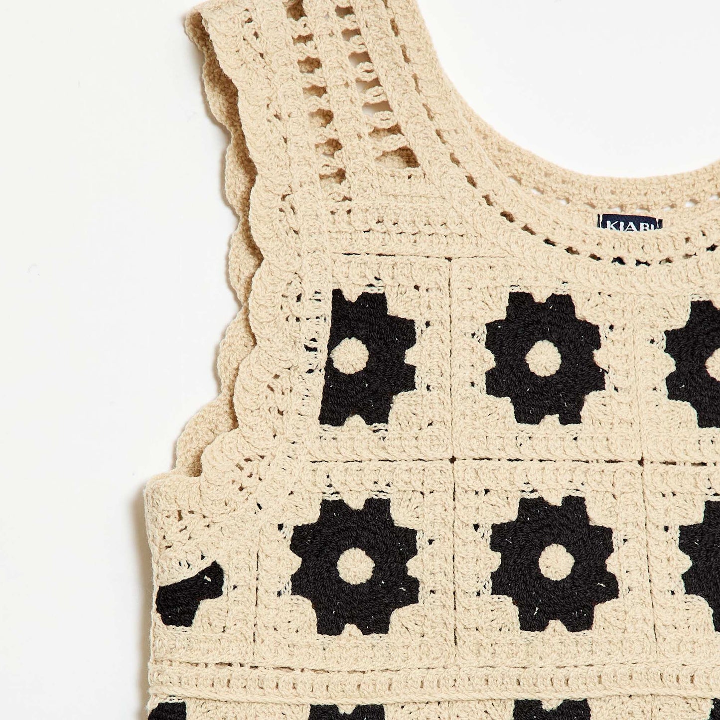 Top en crochet à motif BEIGE